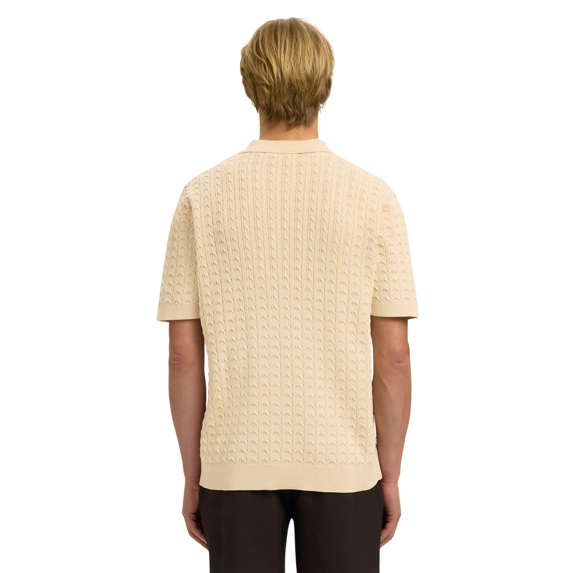 Selected Mattis Knit New Cable Polo Heren