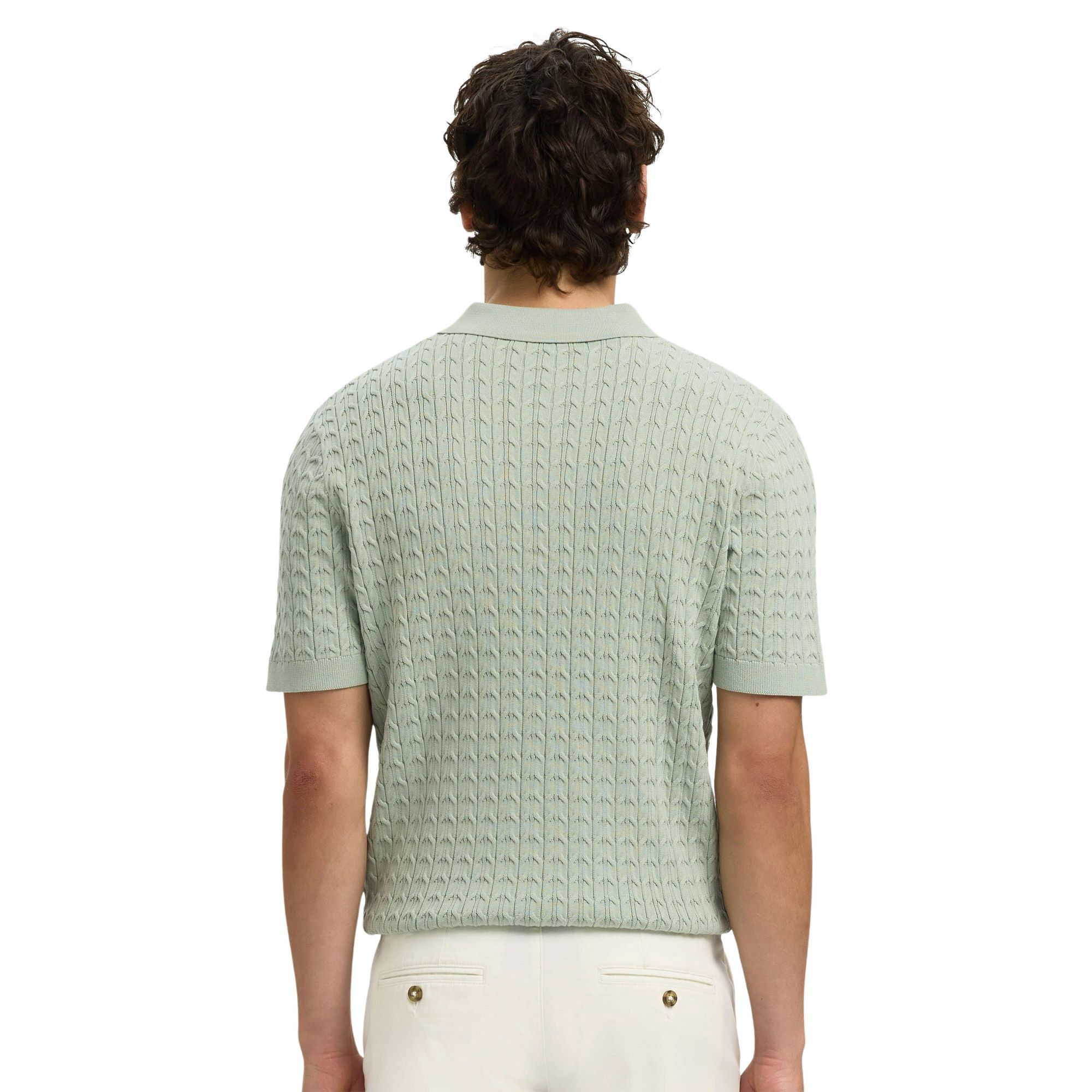 Selected Mattis Knit New Cable Polo Heren