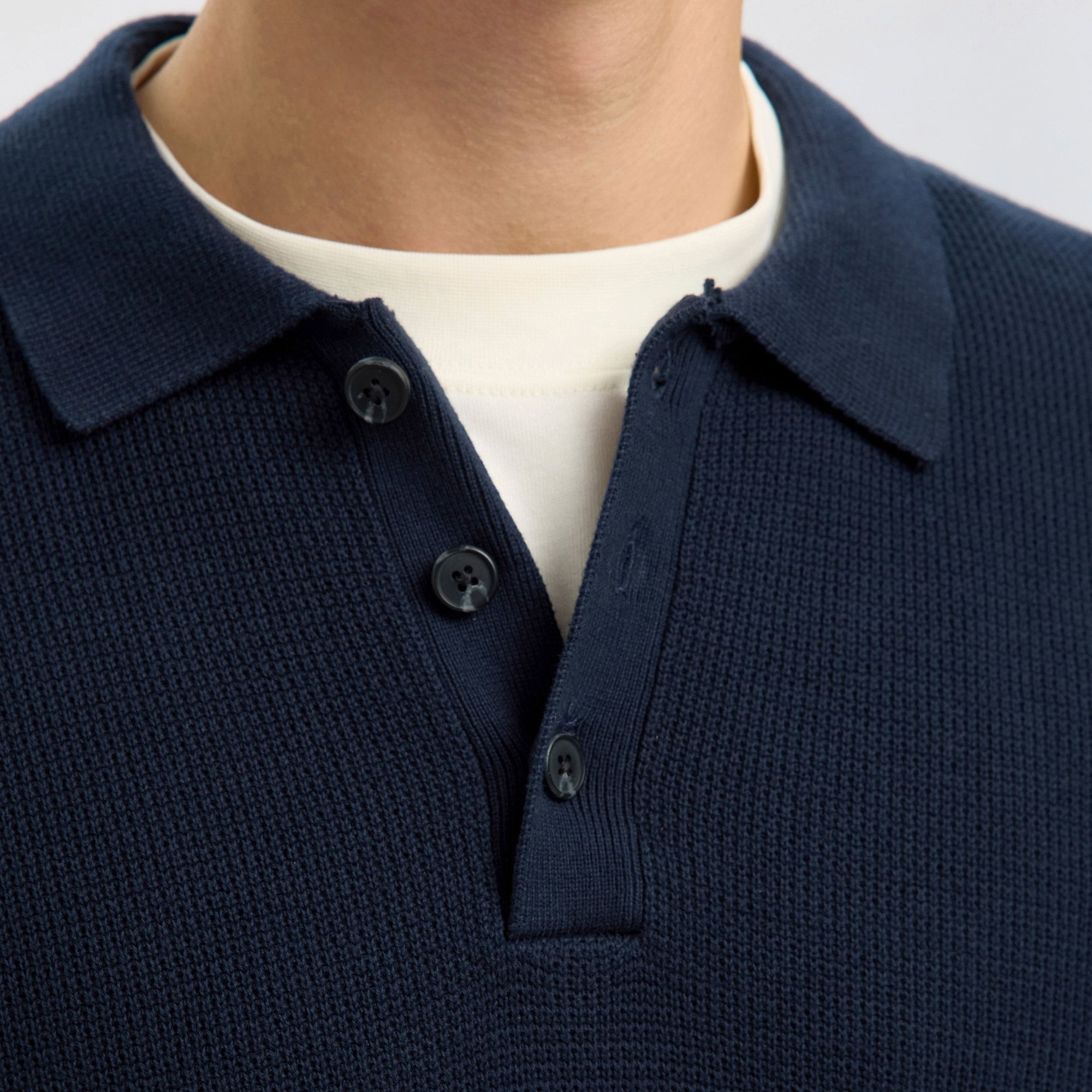 Selected Dane Knit Structure Polo Heren
