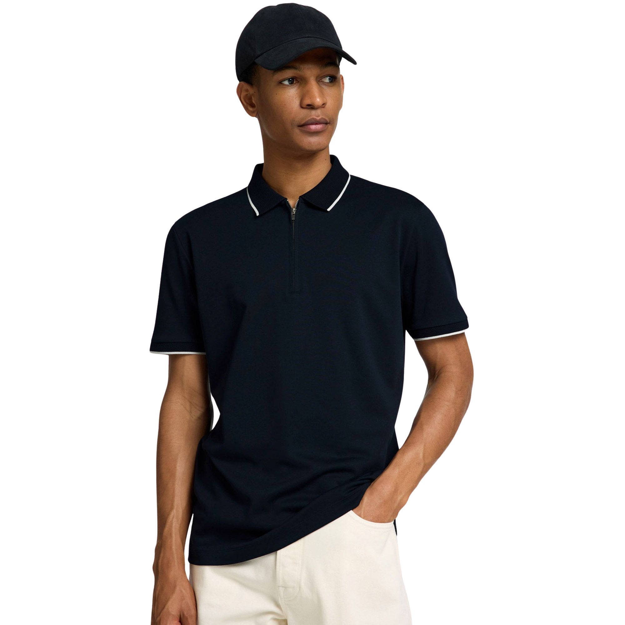 Selected Fave Sport Zip Polo Heren