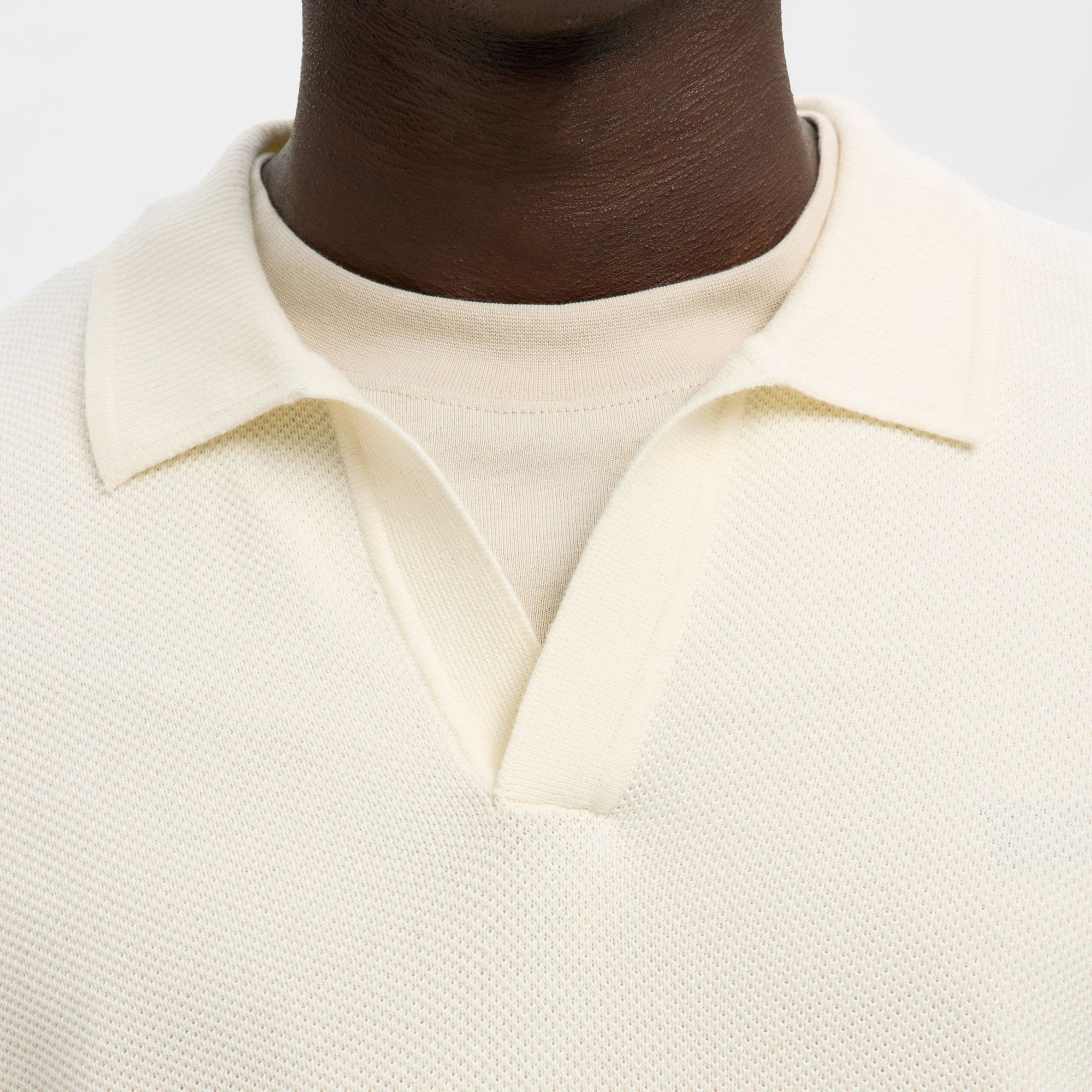 Selected Knit Structure Open Polo Heren