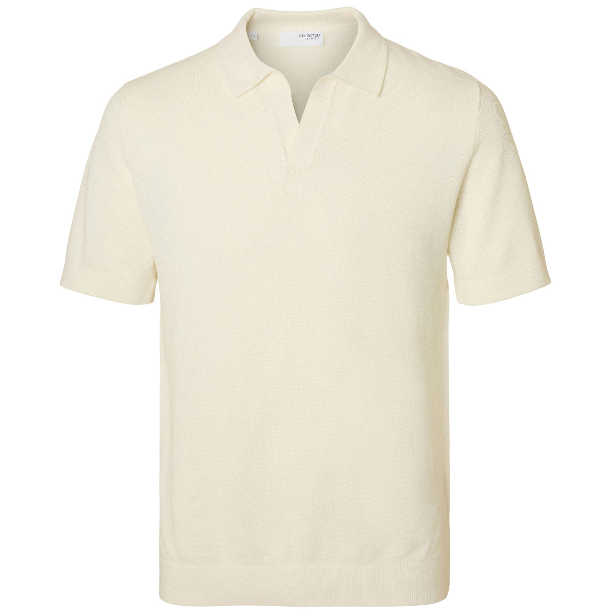 Selected Knit Structure Open Polo Heren