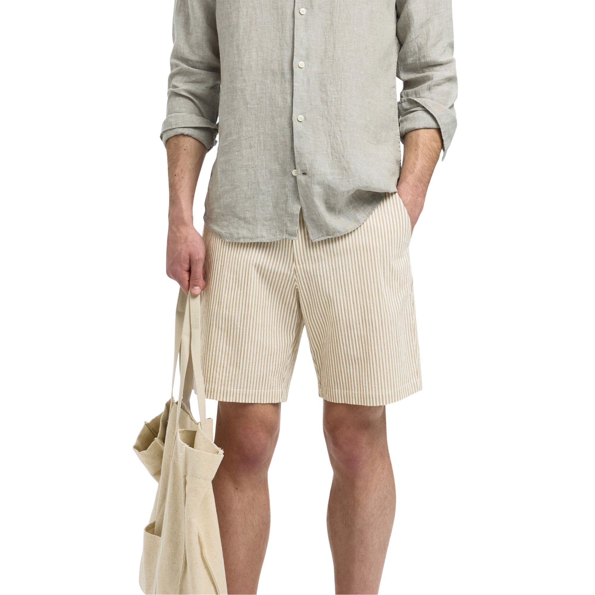 Selected Regular Karl Seersucker Short Heren