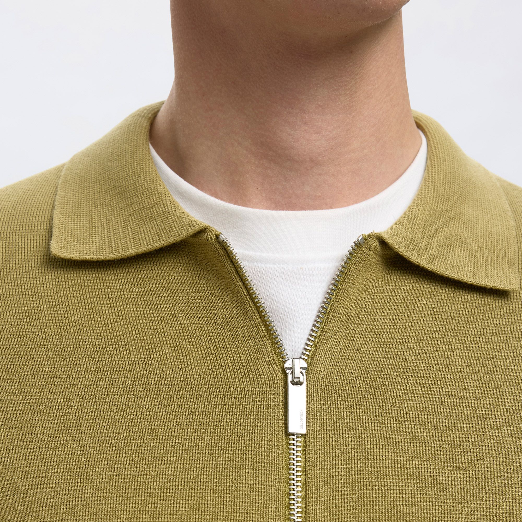 Selected Light Knit Full Zip Cardigan Vest Heren