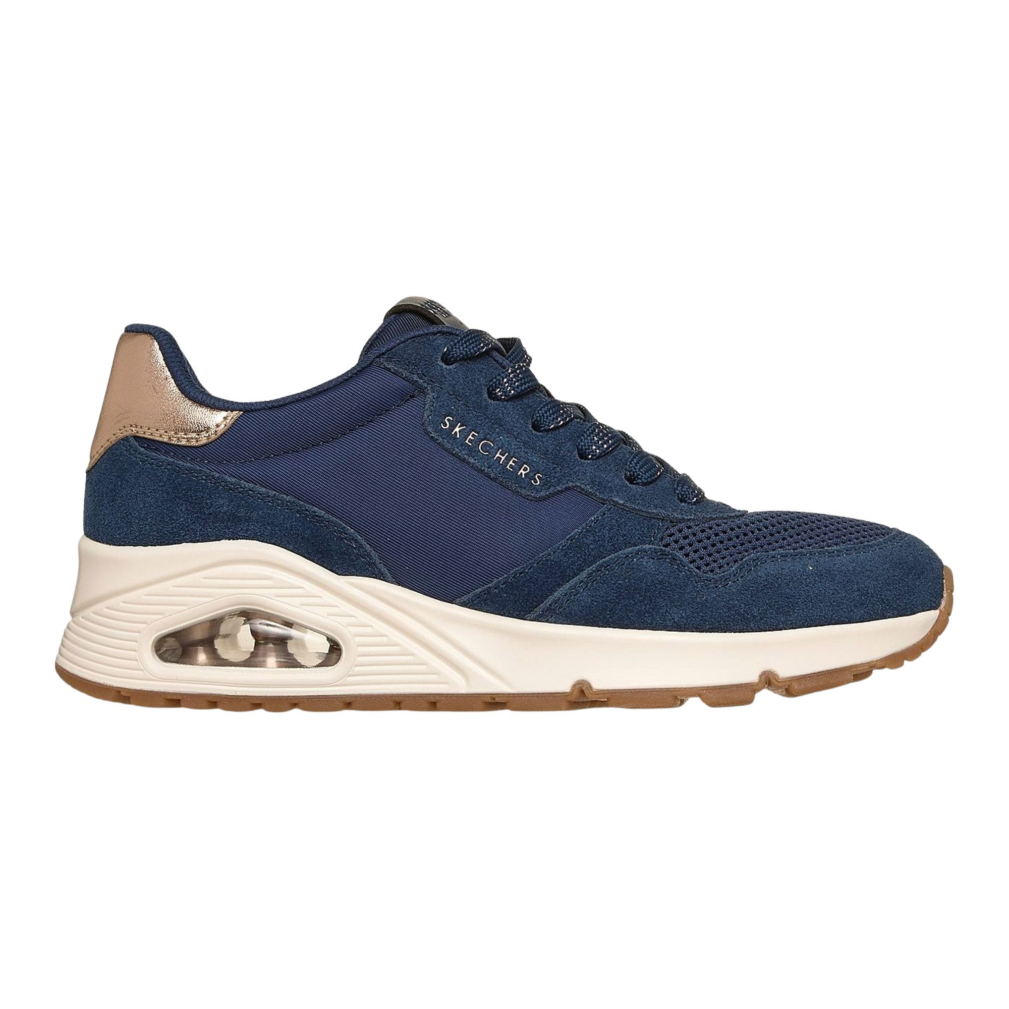 Skechers Uno damessneaker blauw en wit