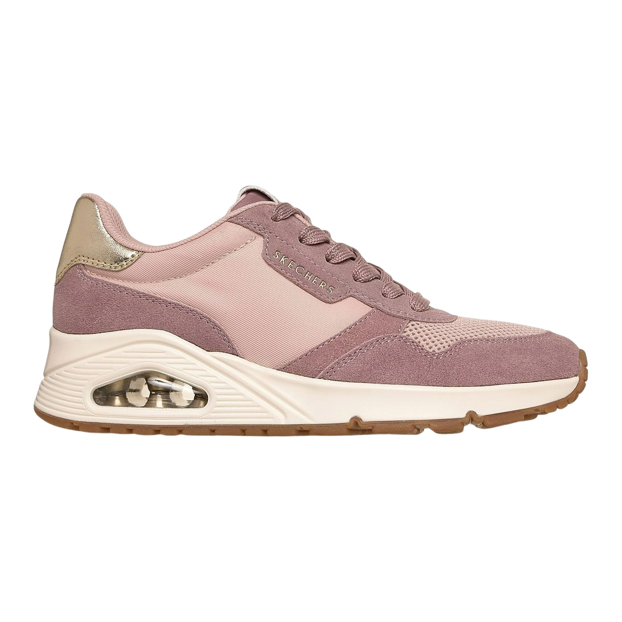 Skechers Uno damessneaker roze en wit