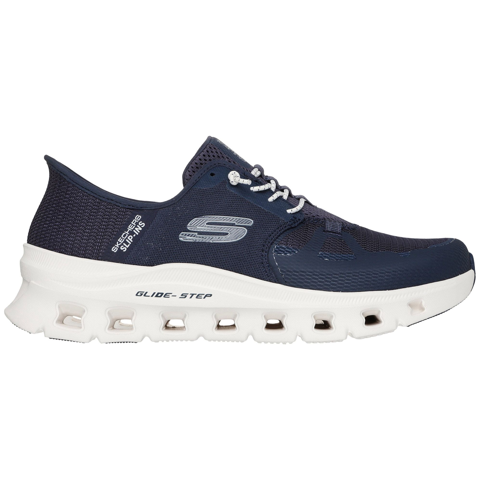 Skechers herensneaker blauw en wit