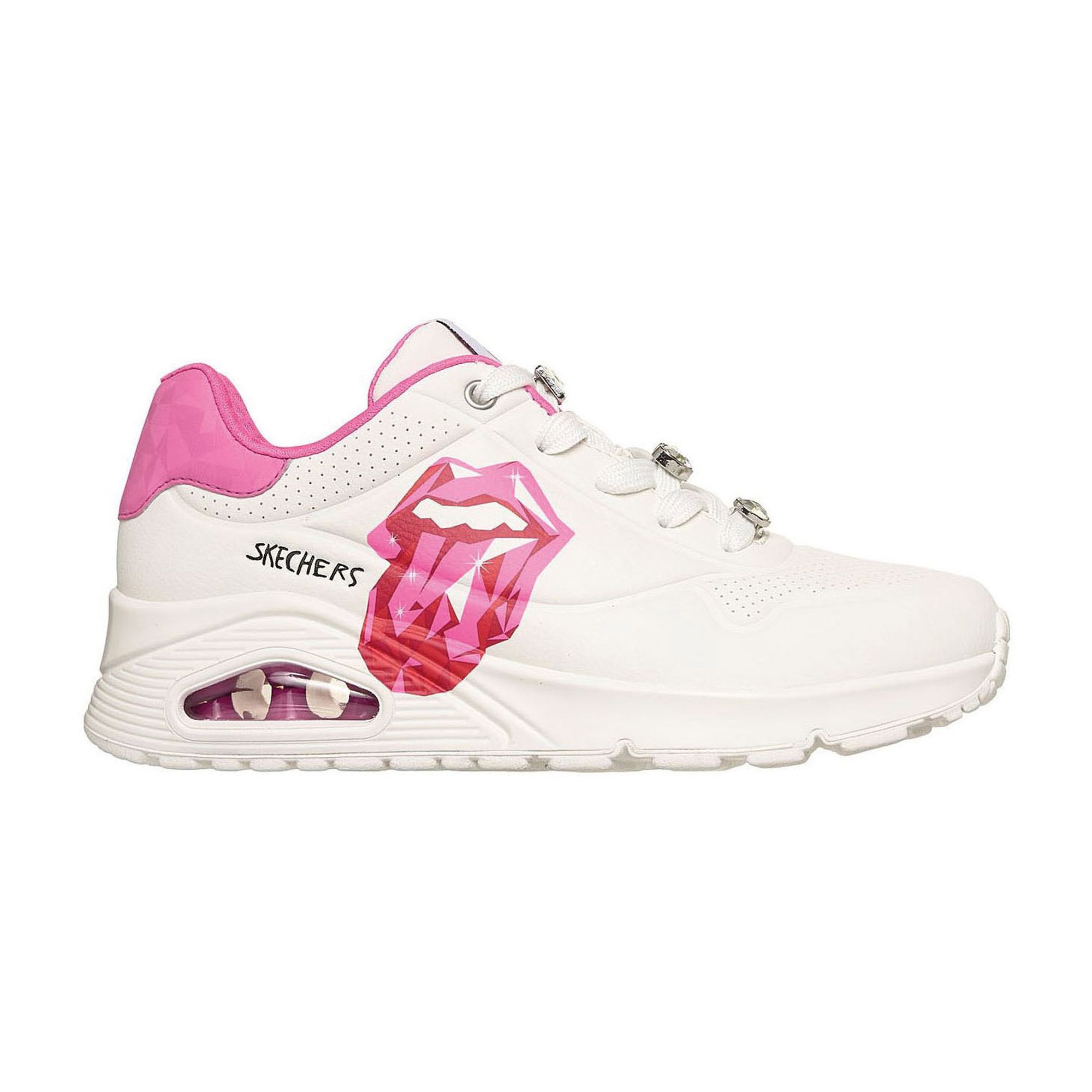 Skechers Uno damessneaker roze en wit
