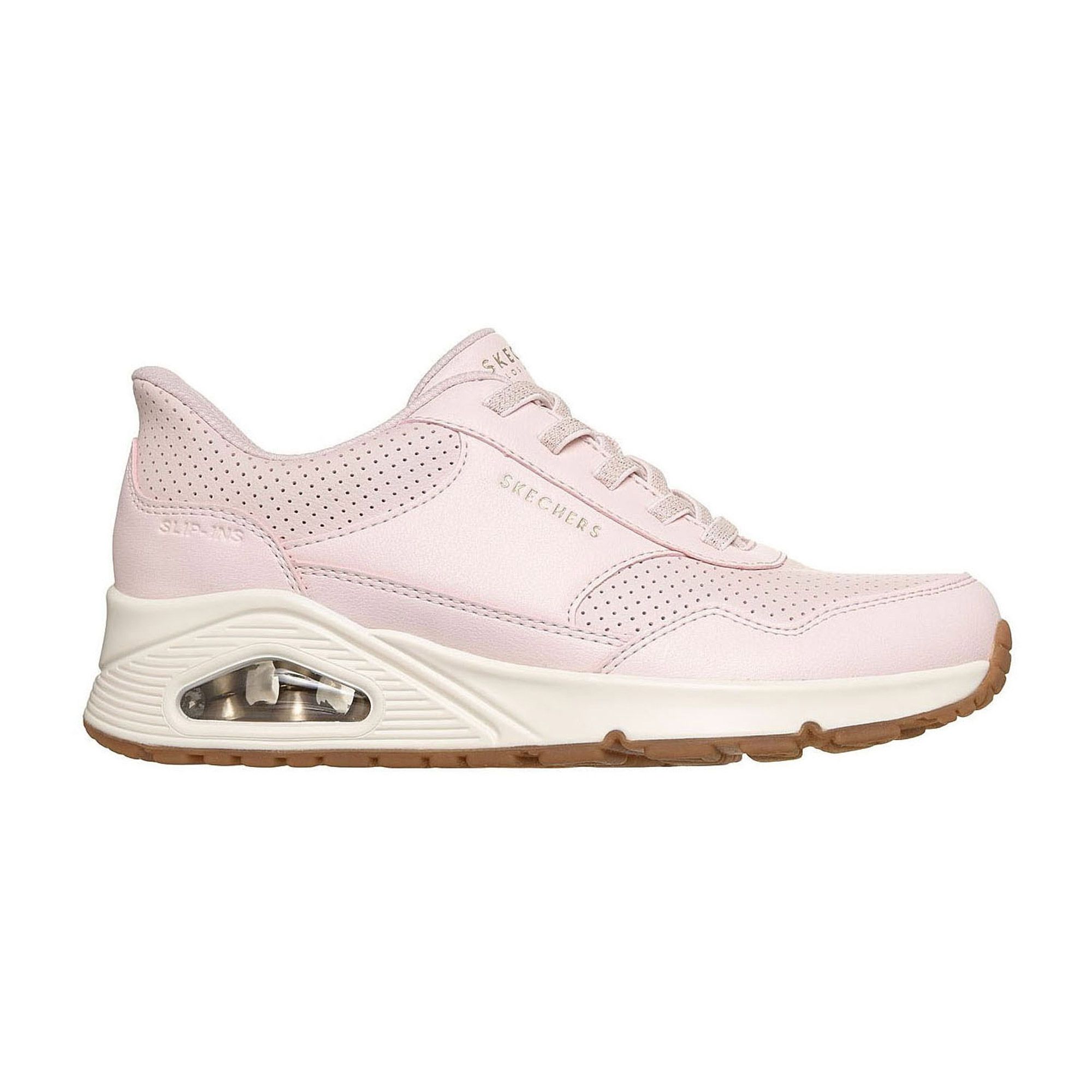 Skechers Uno damessneaker roze en wit