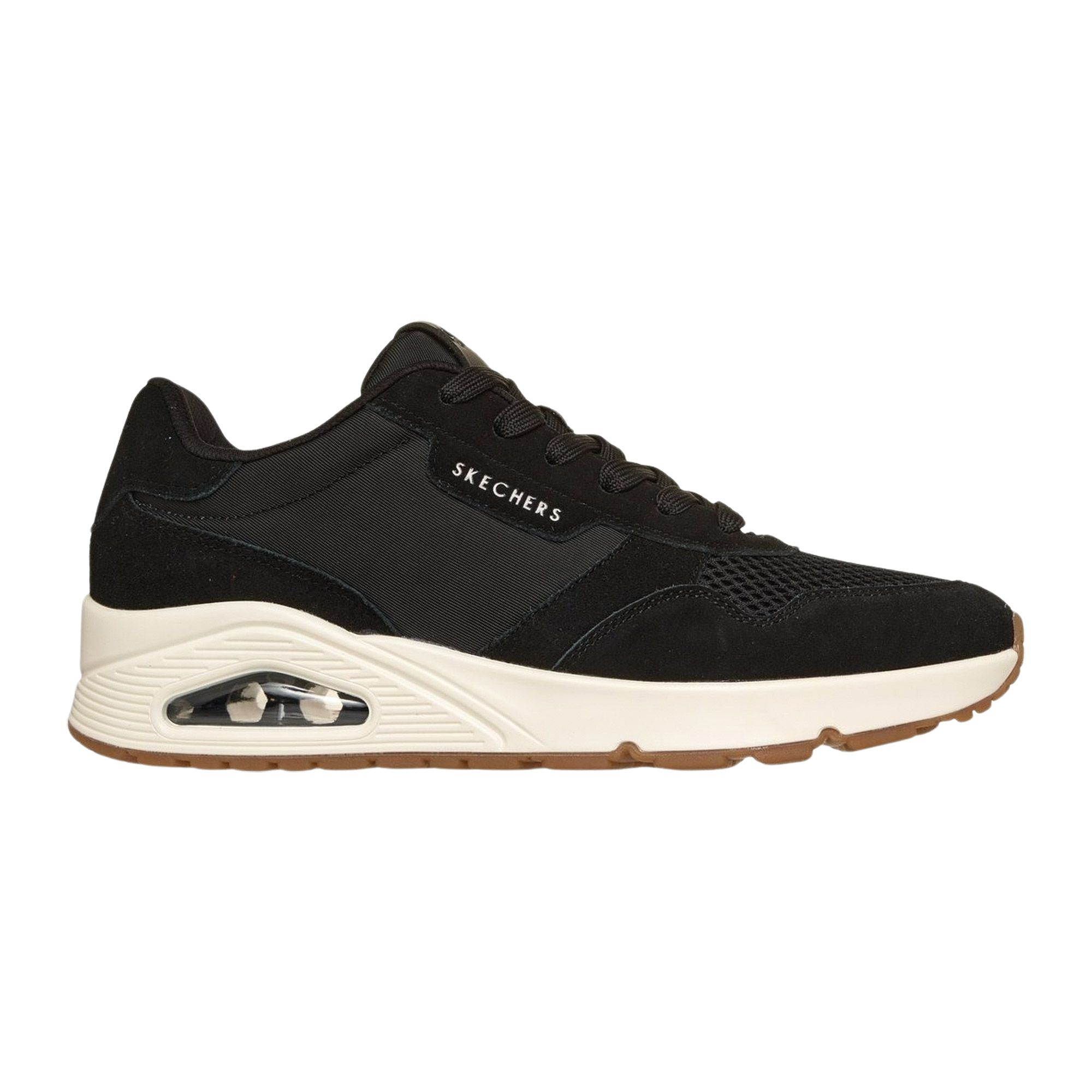 Skechers Uno herensneaker zwart en wit