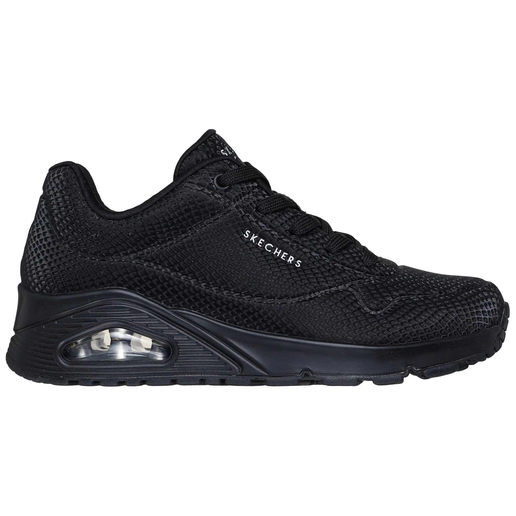 skechers uno stand on air trainers black