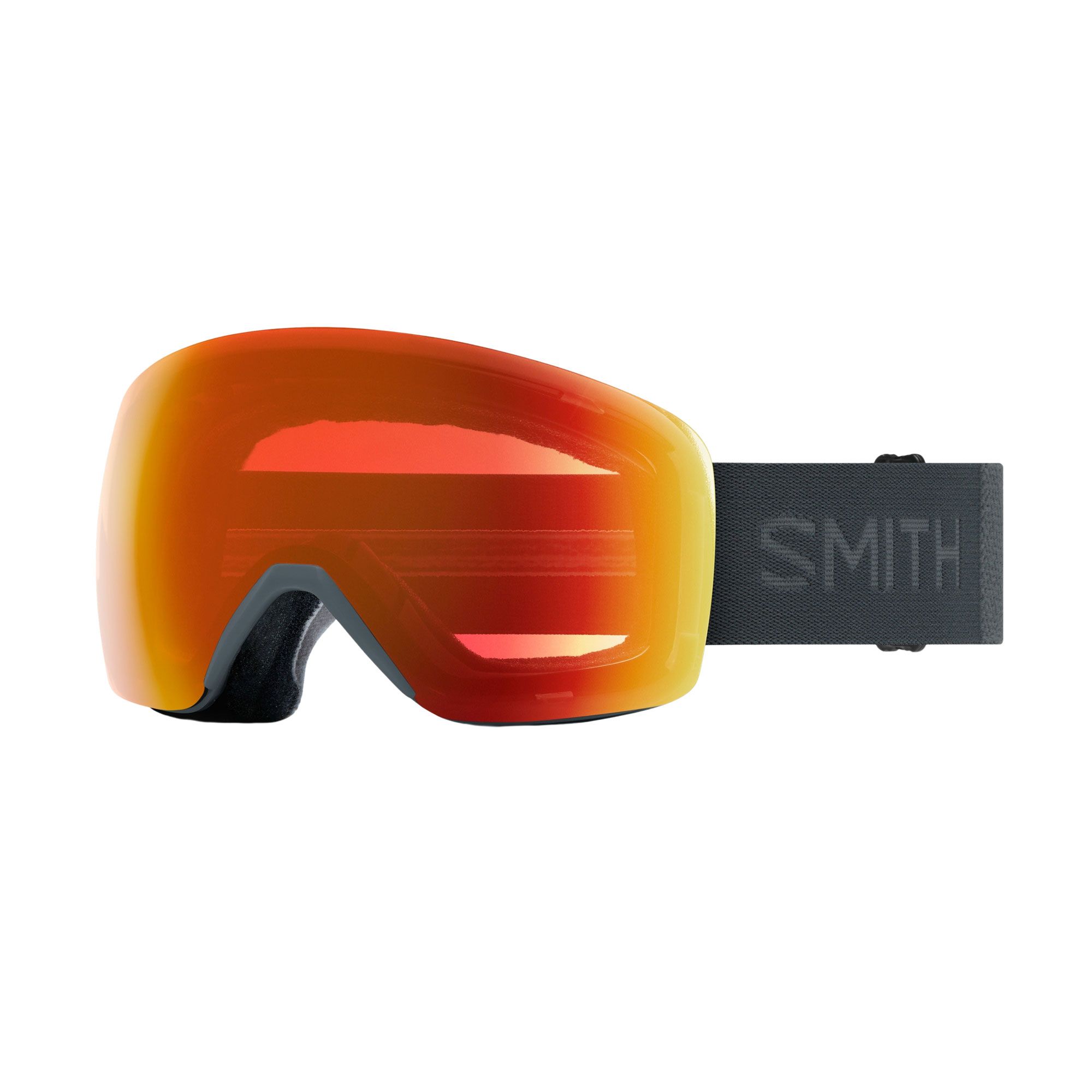 Smith Frontier skibril leigrijs met Red Sol-X Mirror lens