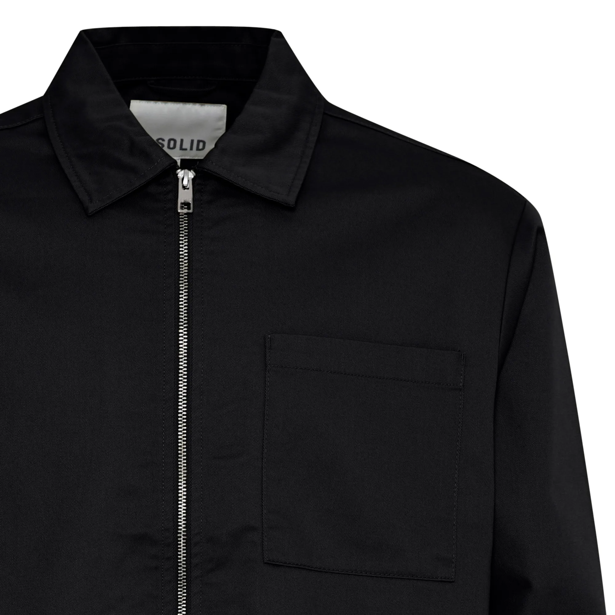 Chemise Solid Delon Zipper Hommes