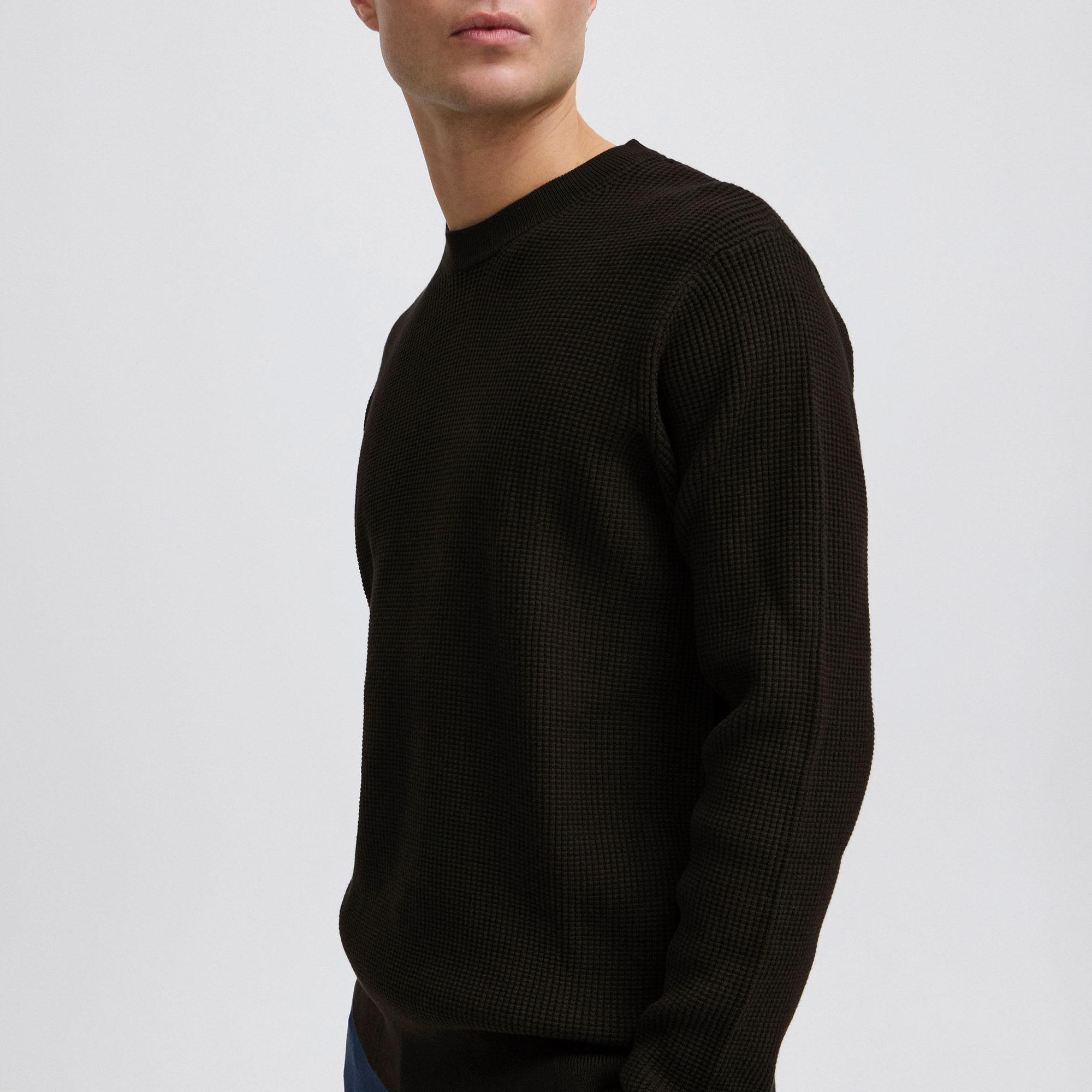 Solid Hami Knit Sweater Heren