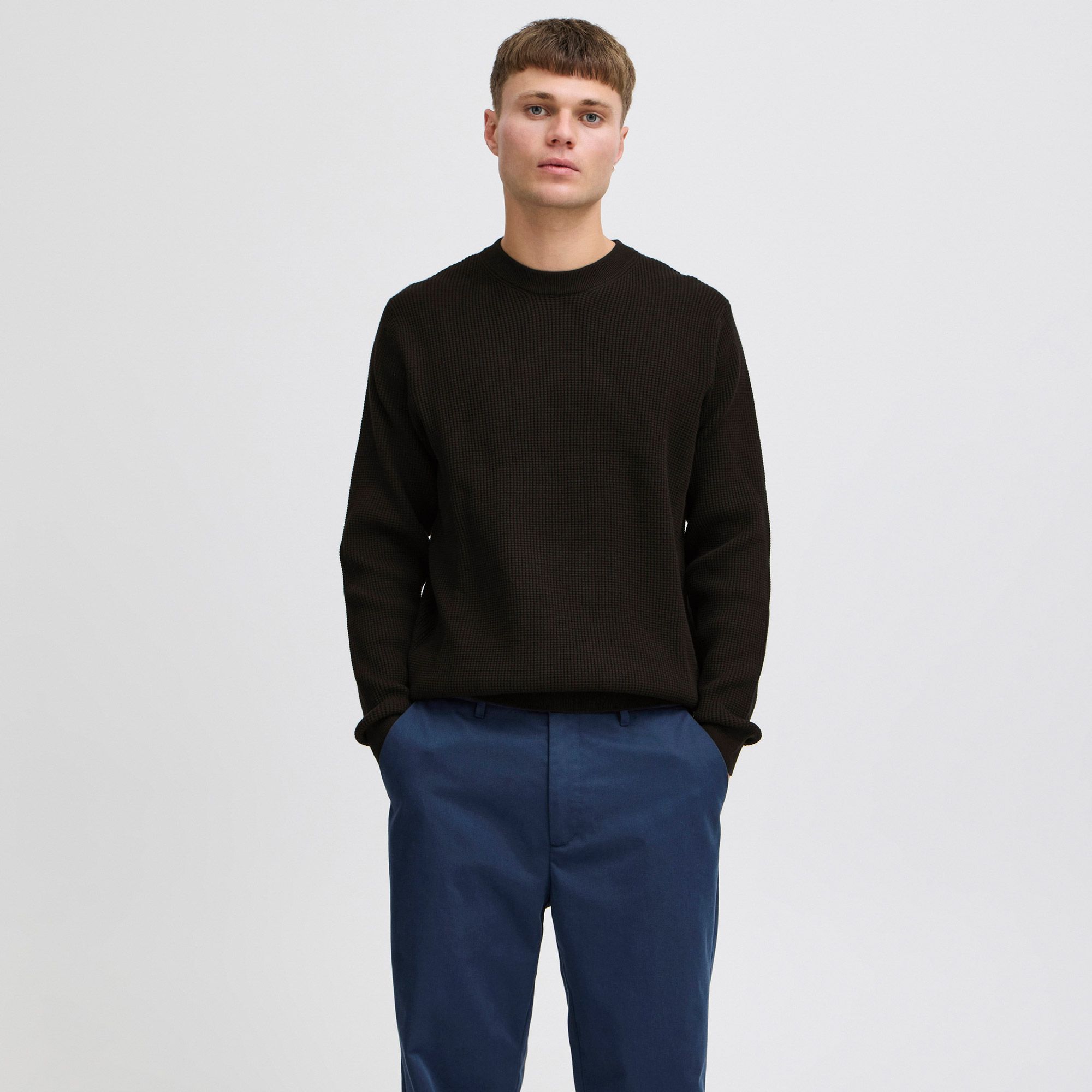 Solid Hami Knit Sweater Heren