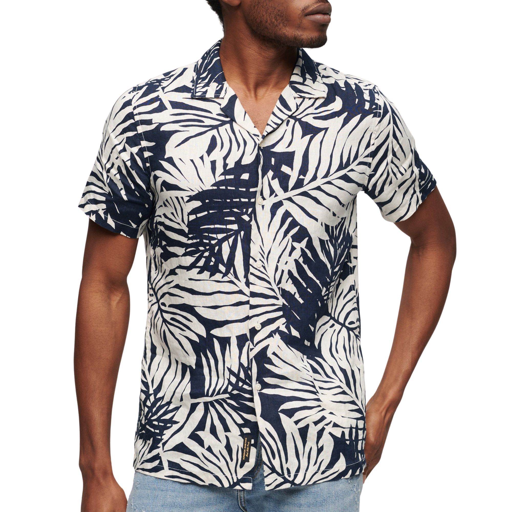 Superdry Open Collar Print Overhemd Heren