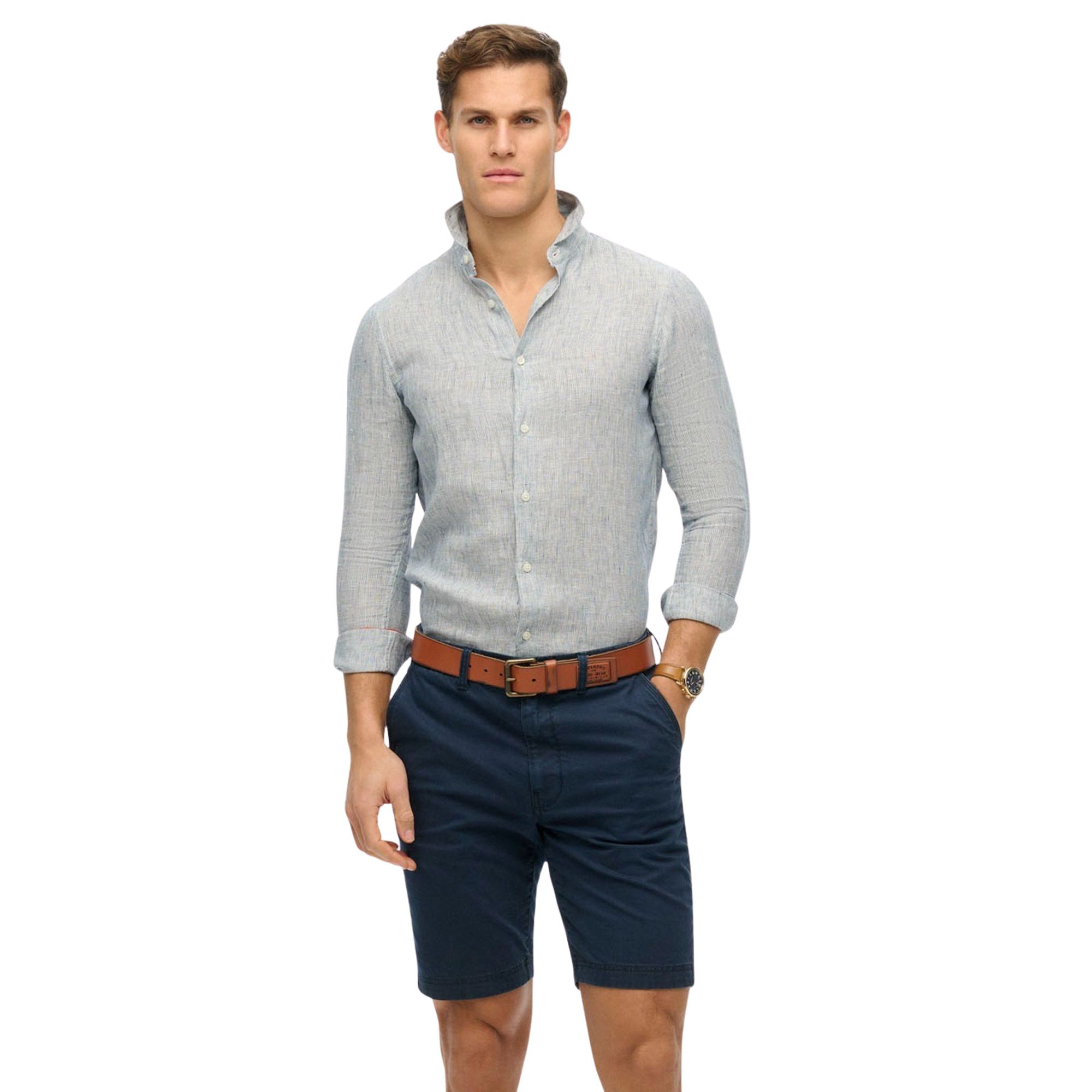 Superdry Vacation Linnen LS Overhemd Heren
