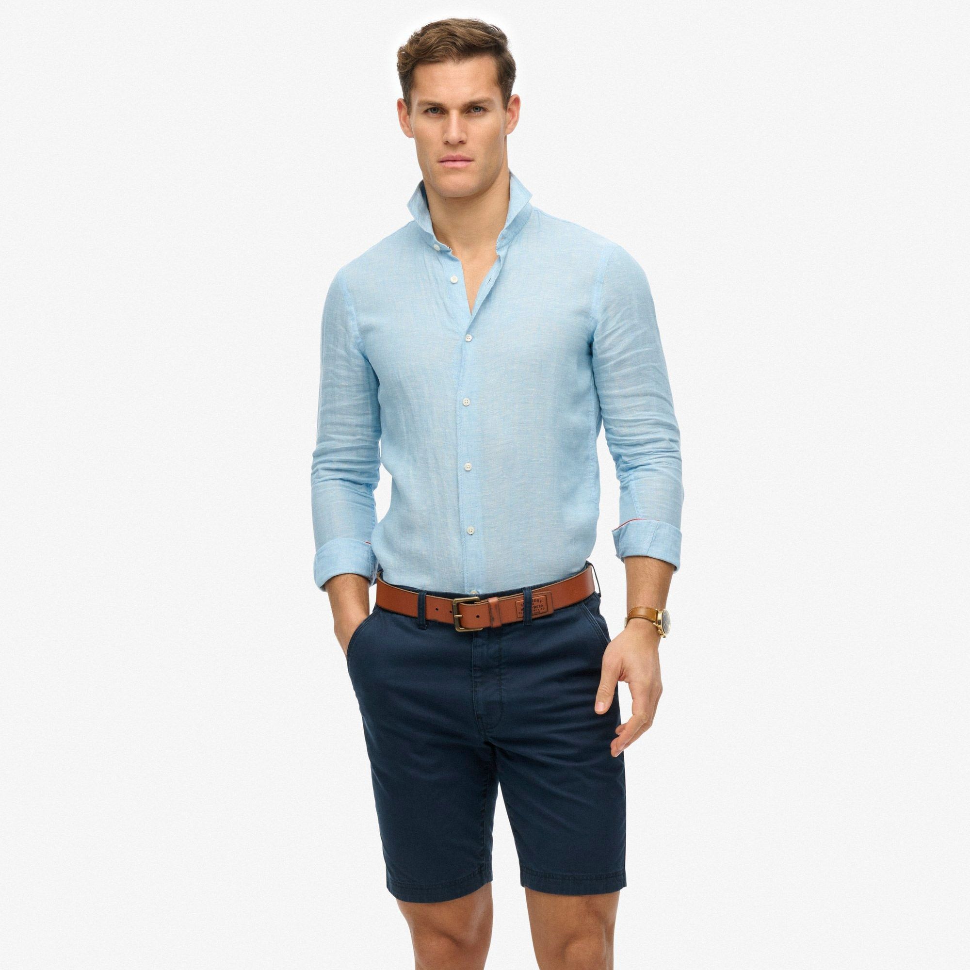Superdry Vacation Linnen LS Overhemd Heren