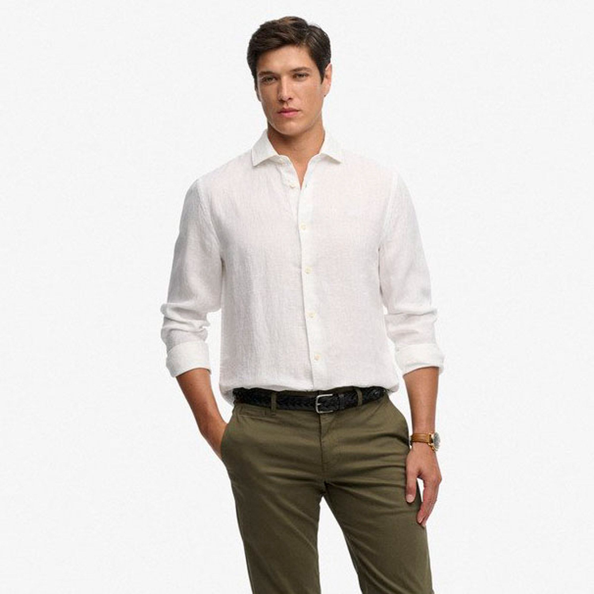 Superdry Riviera L/S Linnen Shirt Heren