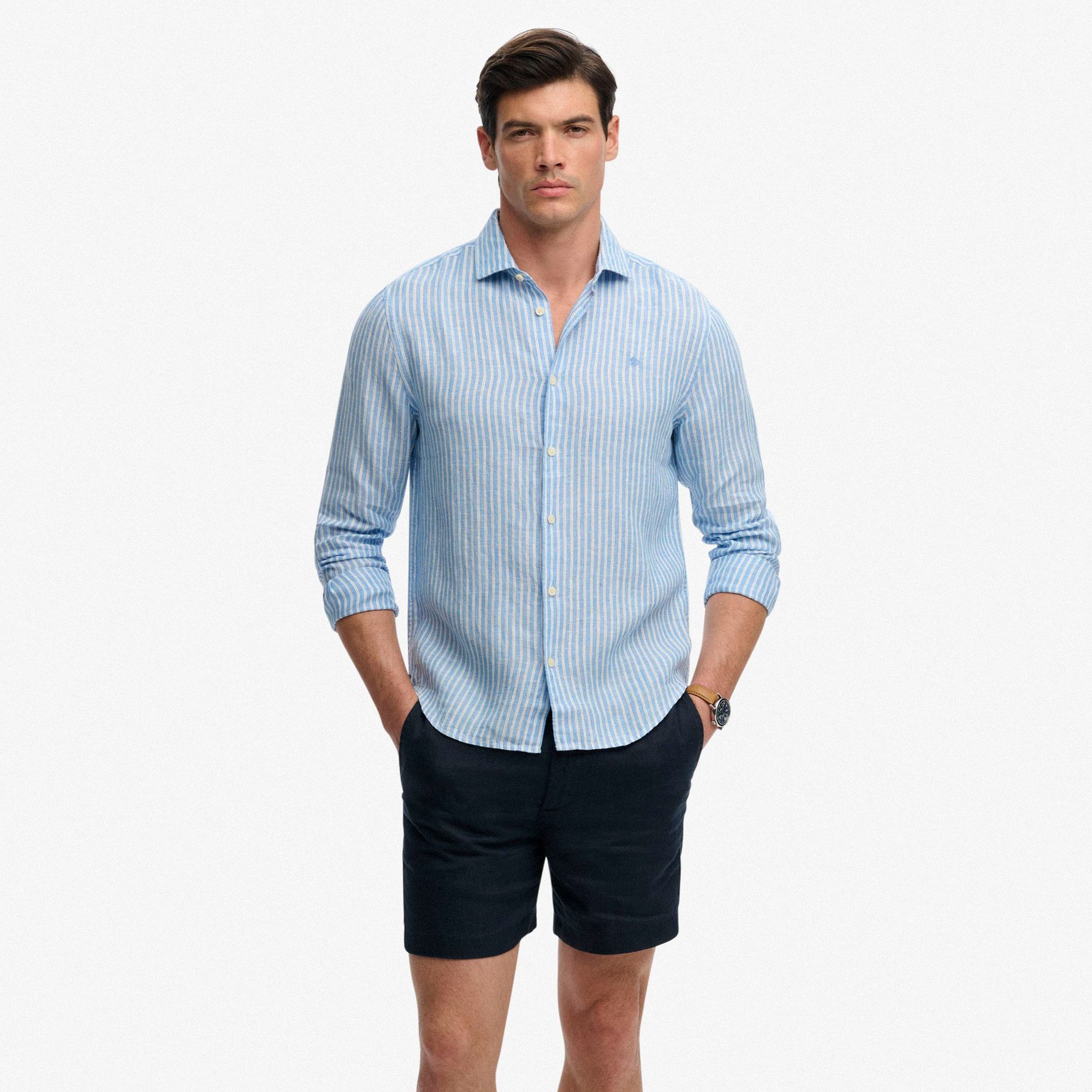 Superdry Riviera L/S Linnen Shirt Heren