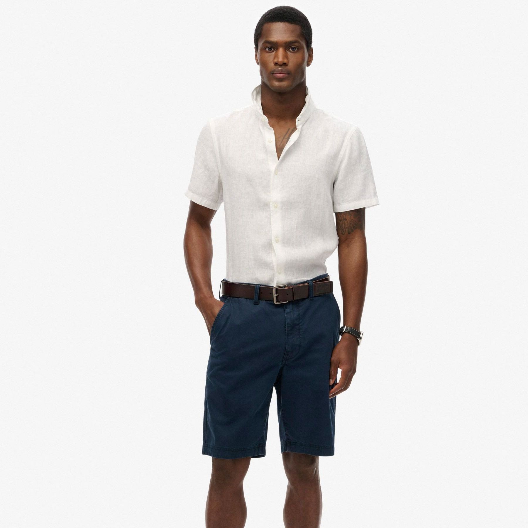 Superdry Vacation Linnen SS Overhemd Heren