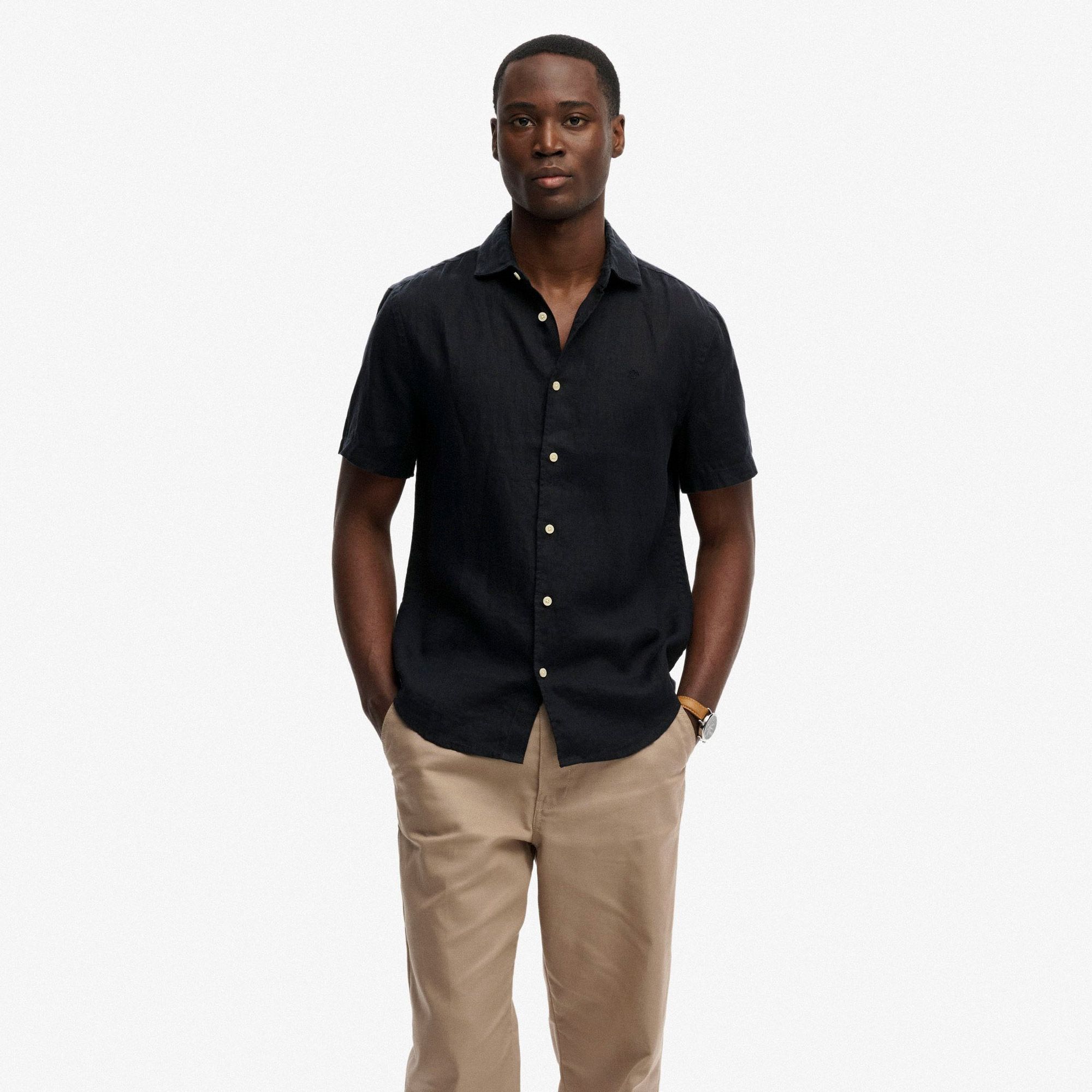 Shirt Superdry Riviera S/S Linnen Hommes