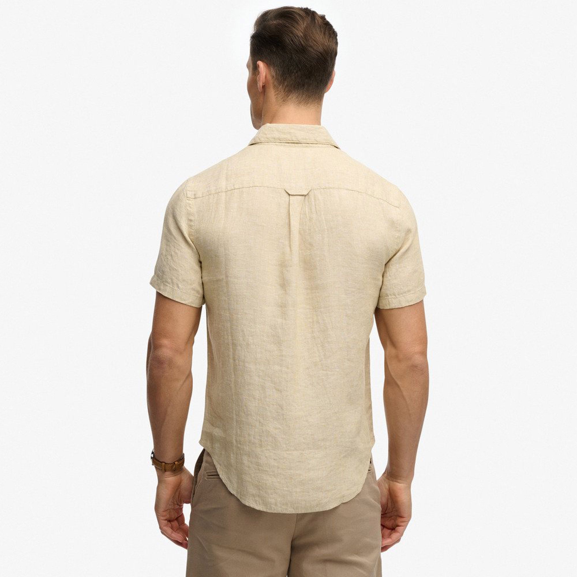 Shirt Superdry Riviera S/S Linnen Hommes