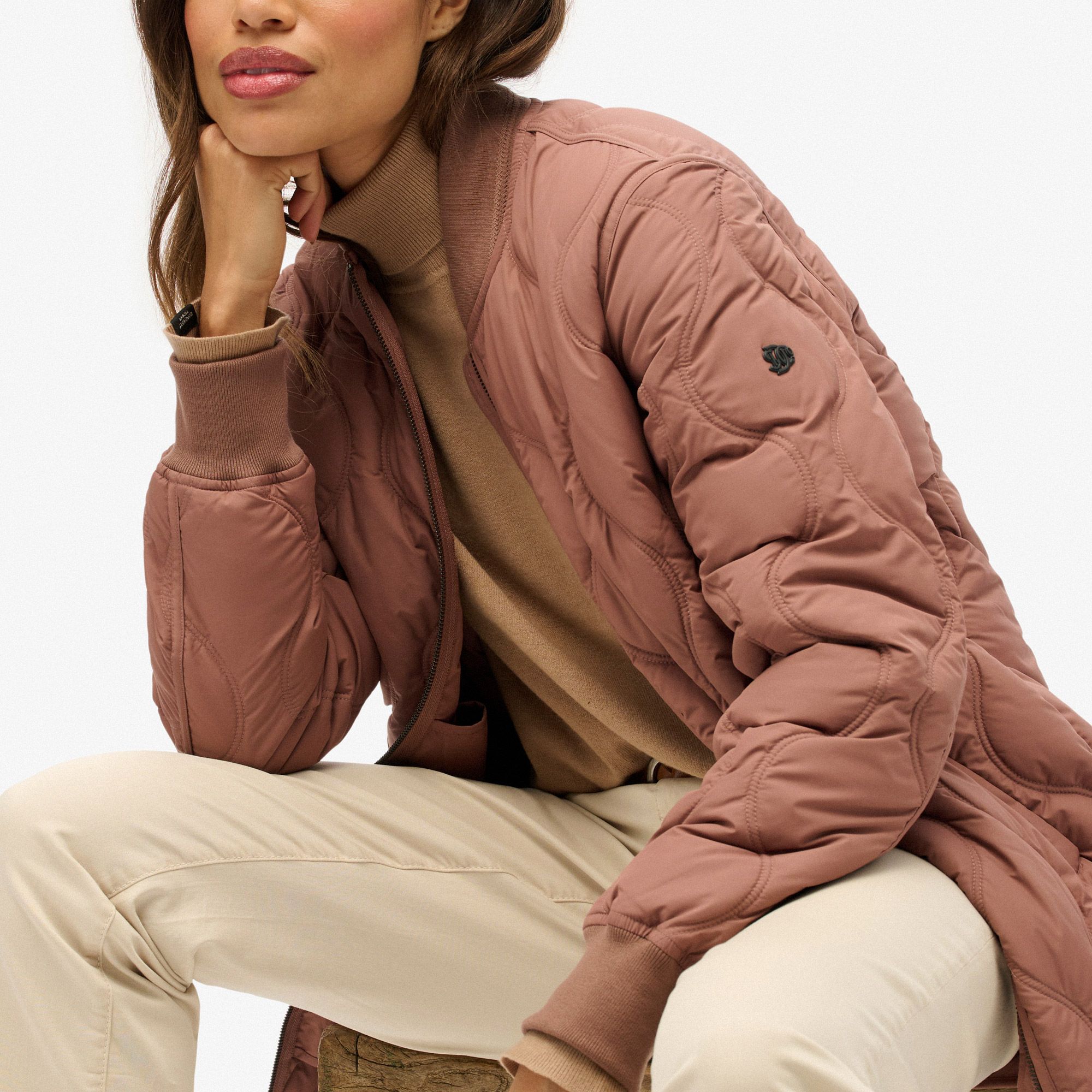 Superdry Long Quilted Liner Jas Dames