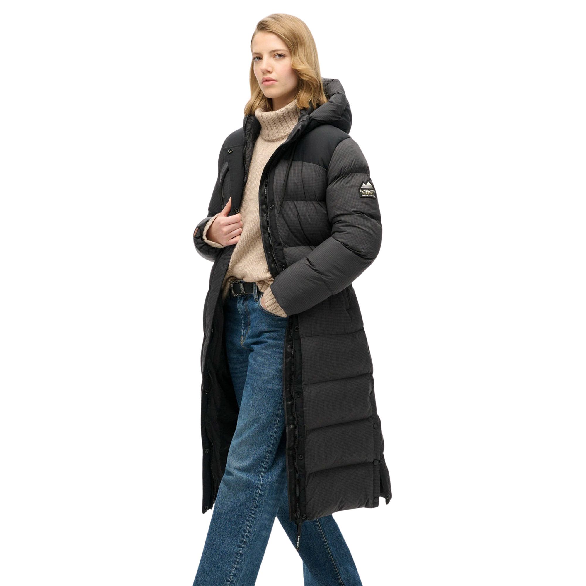 Superdry Ripstop Hooded Longline Puffer Winterjacke Damen