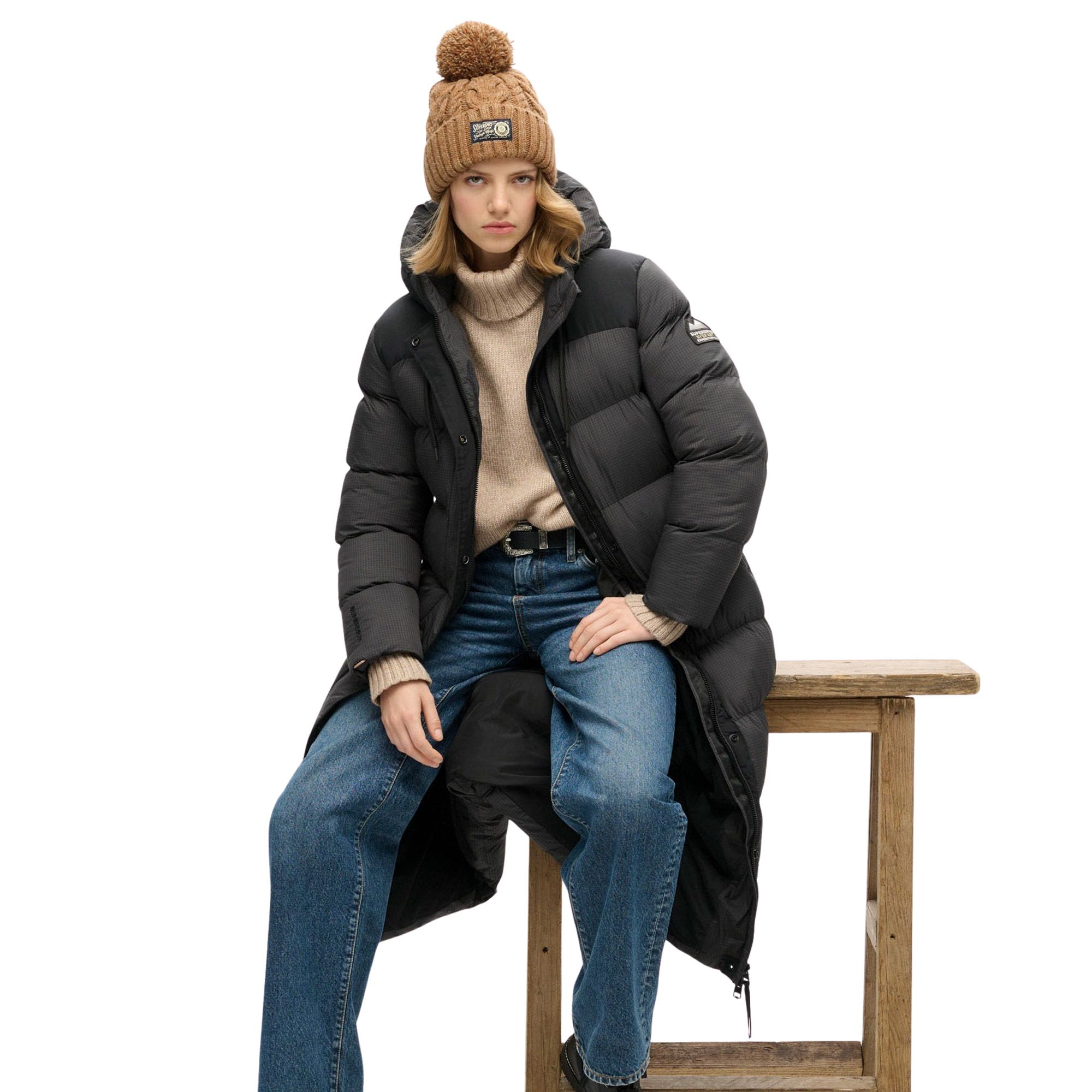 Superdry Ripstop Hooded Longline Puffer Winterjacke Damen