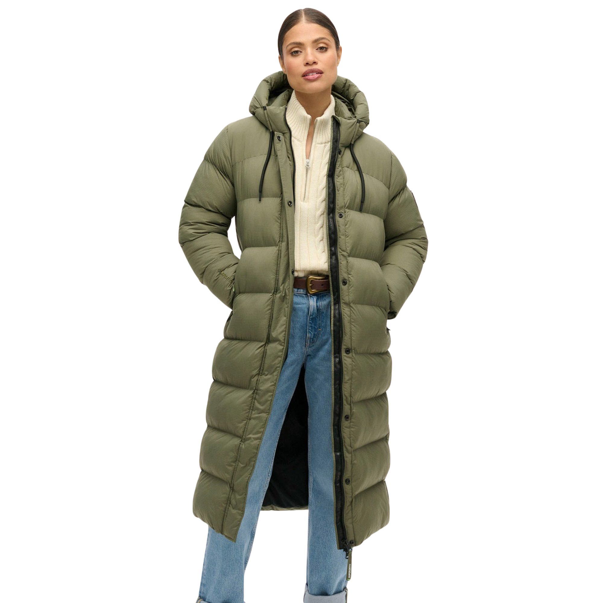 Superdry Ripstop Hooded Longline Puffer Winterjas Dames
