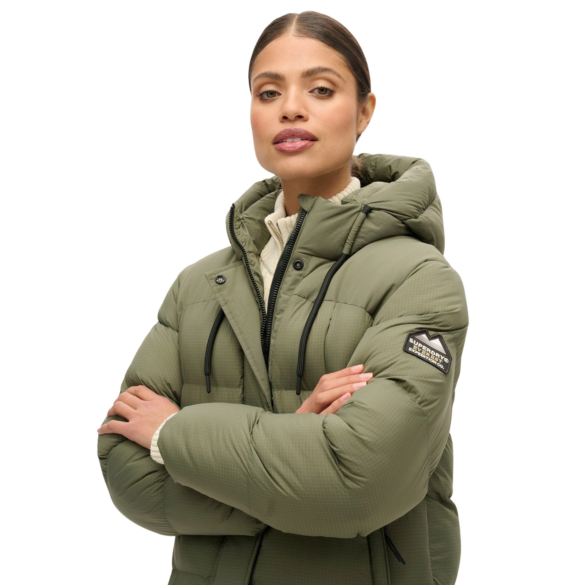Superdry Ripstop Hooded Longline Puffer Winterjas Dames