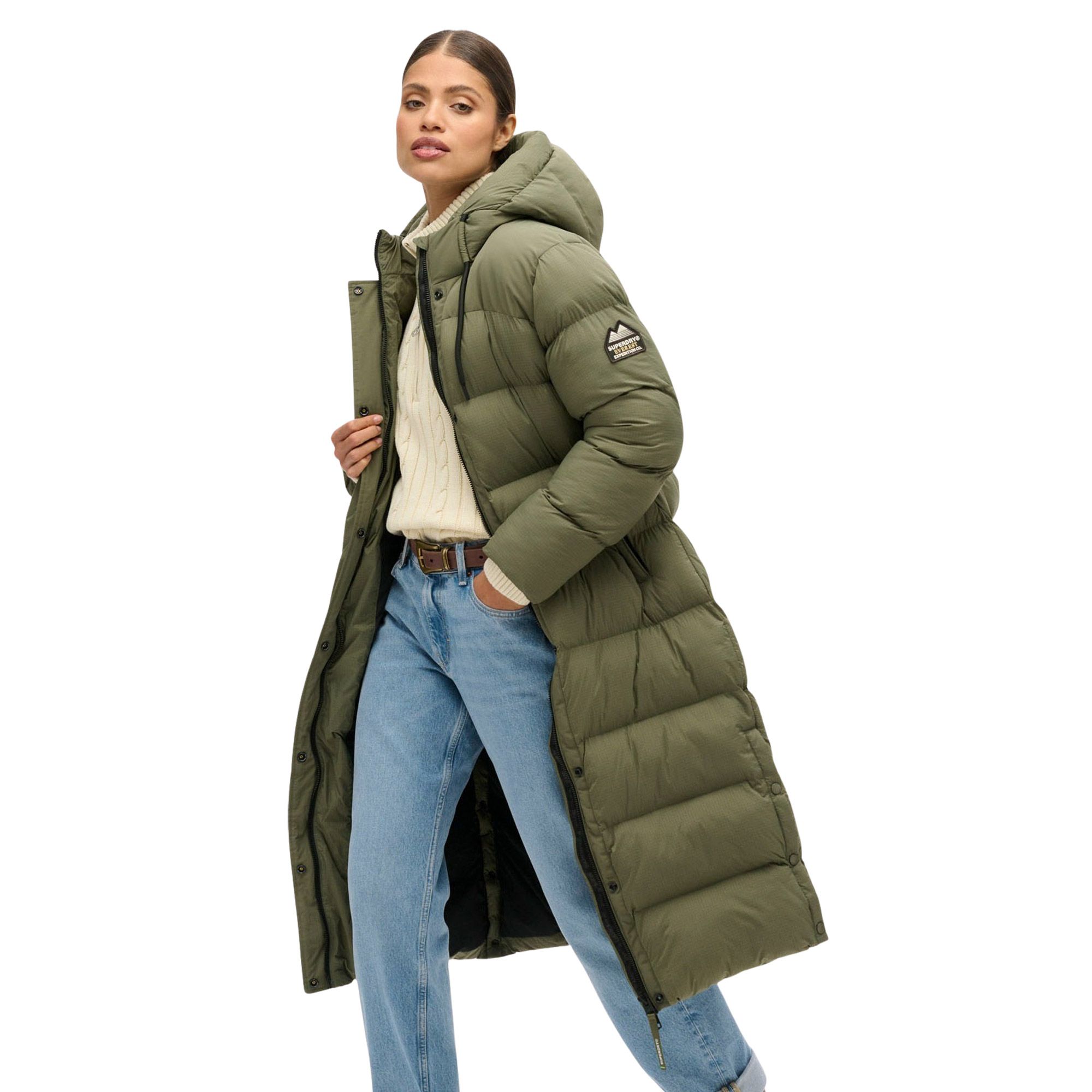 Superdry Ripstop Hooded Longline Puffer Winterjas Dames
