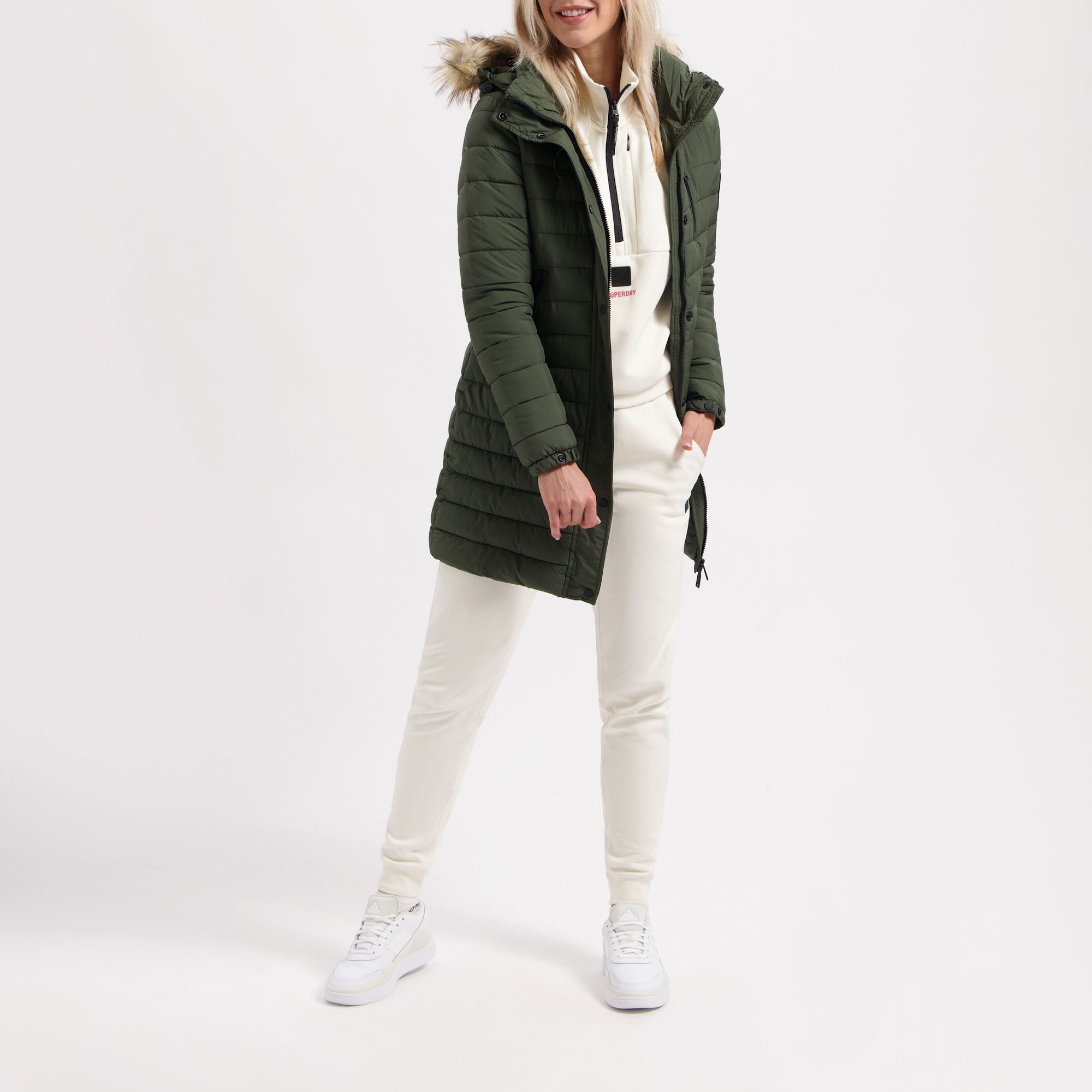 Superdry Fuji Hooded Puffer Winterjas Dames