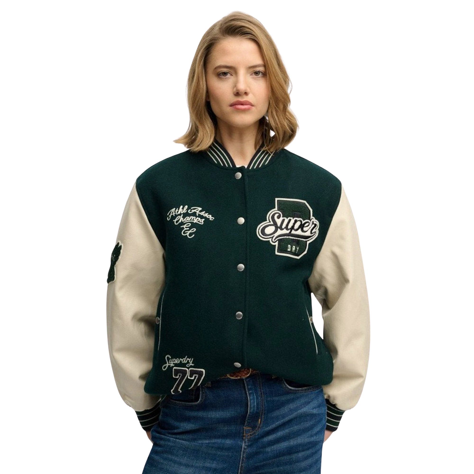 Superdry Patched Varsity Bomber Jacket Dames