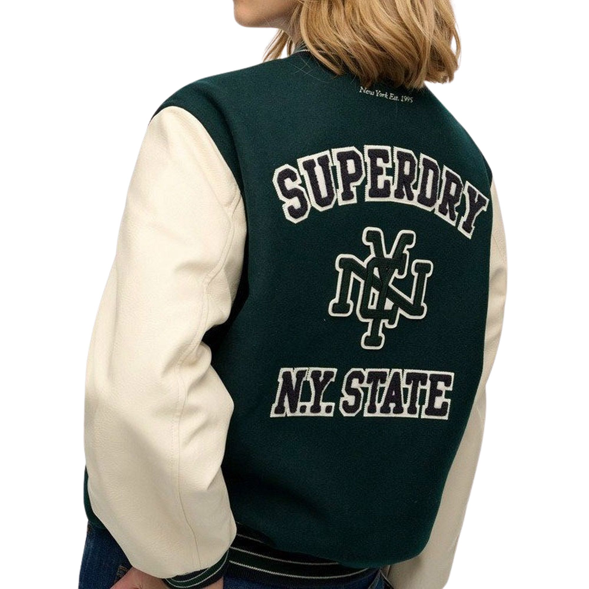 Superdry Patched Varsity Bomber Jacket Dames