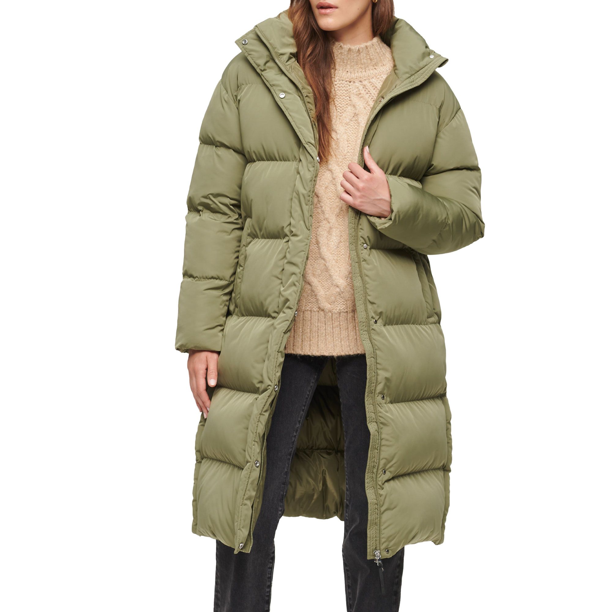 Superdry Longline Hooded Puffer Winterjas Dames