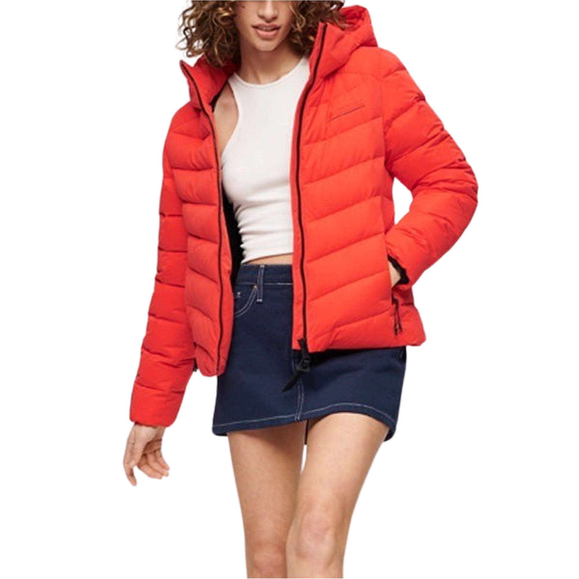 Superdry Hooded Microfibre Padded Jas Dames