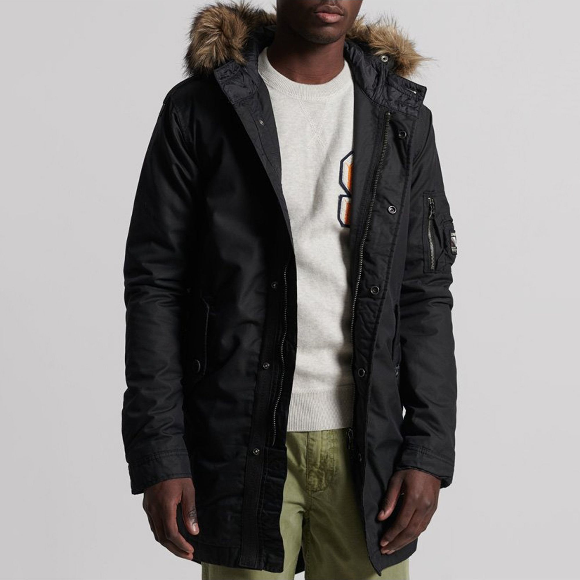 Superdry Service Faux Fur Trim Parka Winterjas Heren