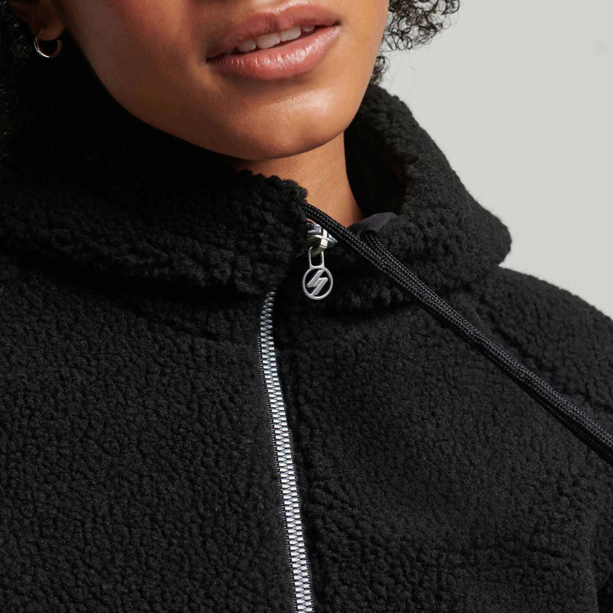 Superdry Code SL Borg Zip Thru Hooded Jas Dames