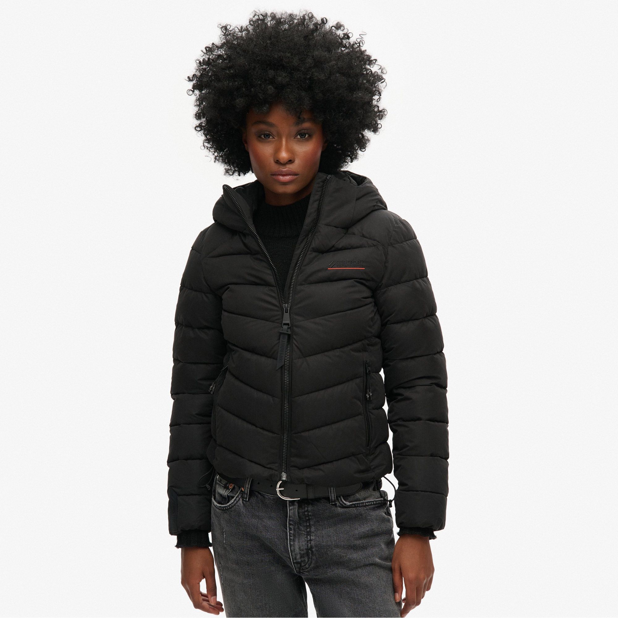Superdry Hooded Microfibre Padded Jas Dames