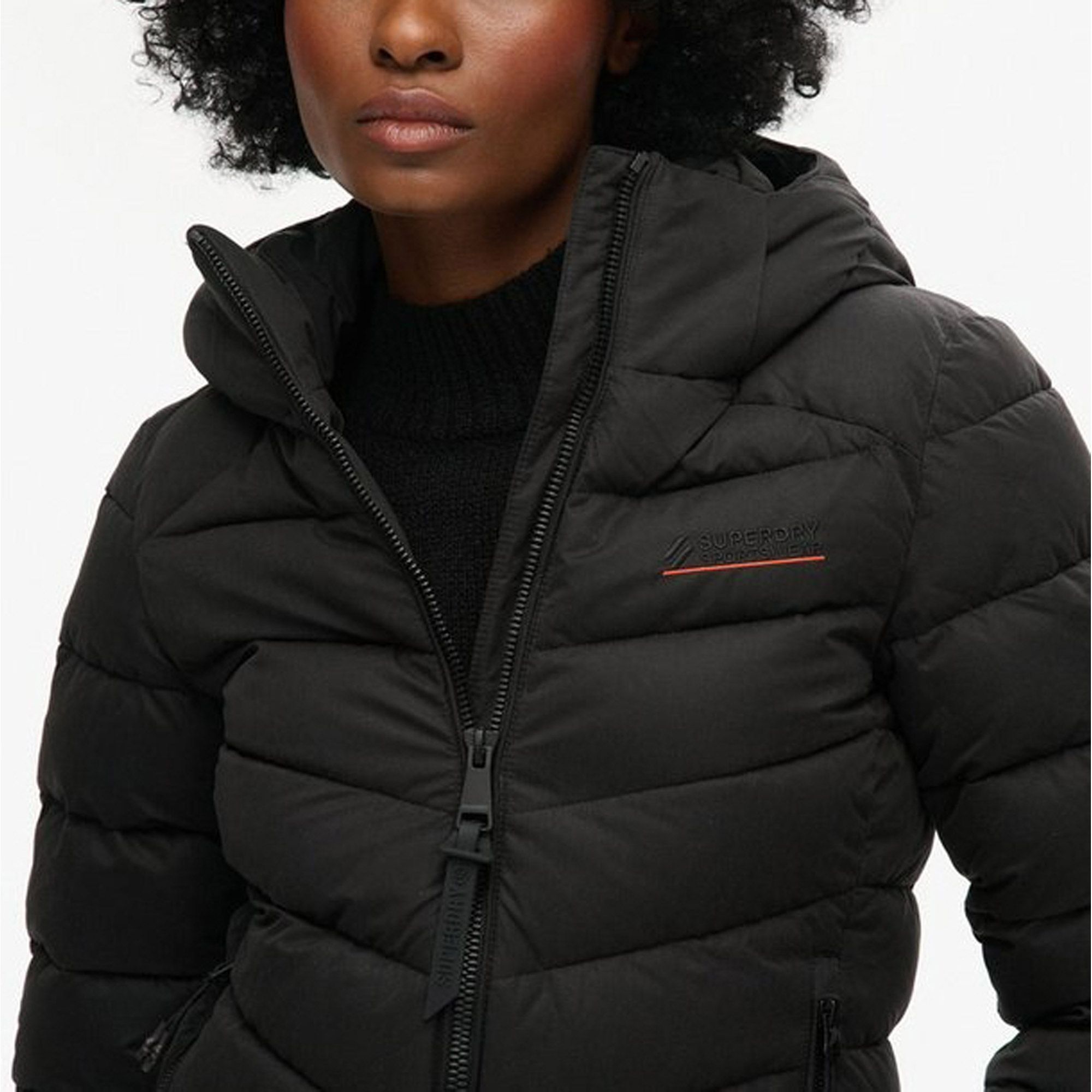 Superdry Hooded Microfibre Padded Jas Dames