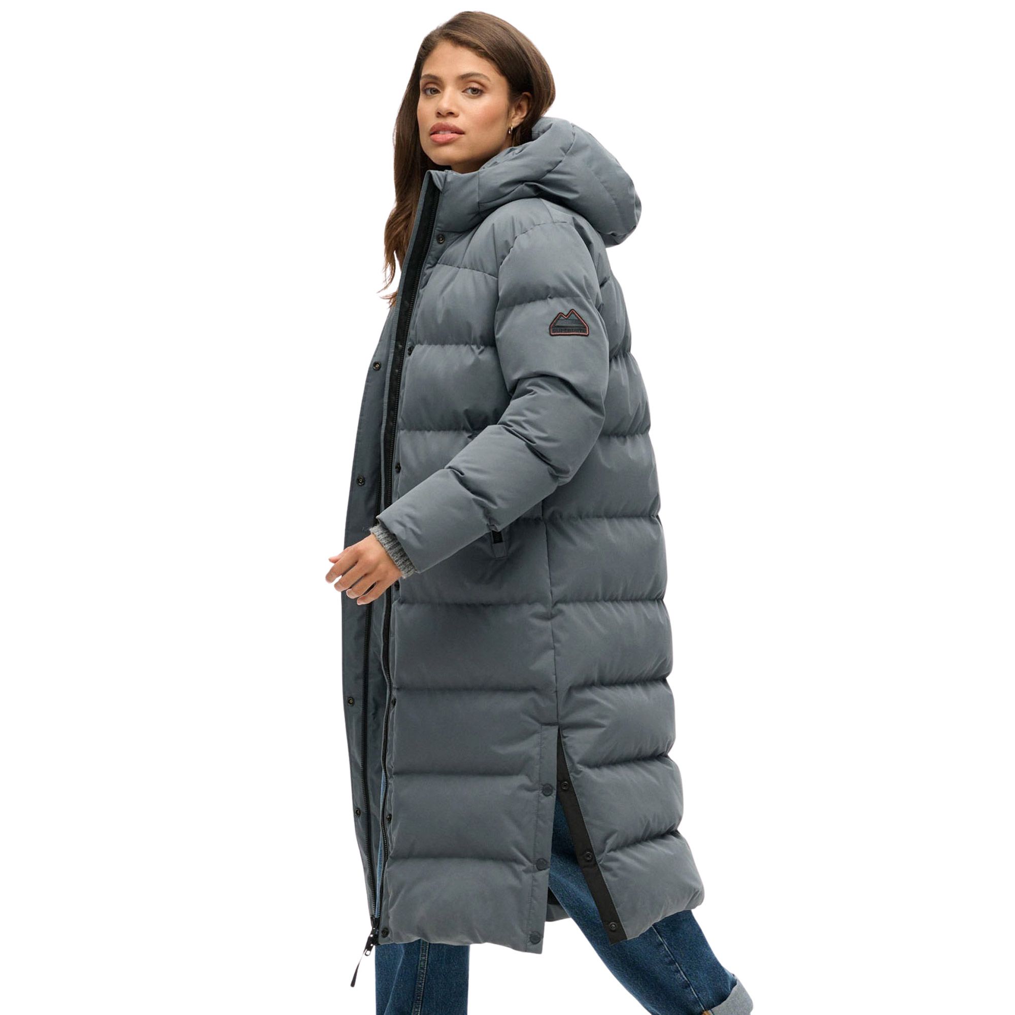 Superdry Microfibre Hooded Longline Puffer Winterjas Dames