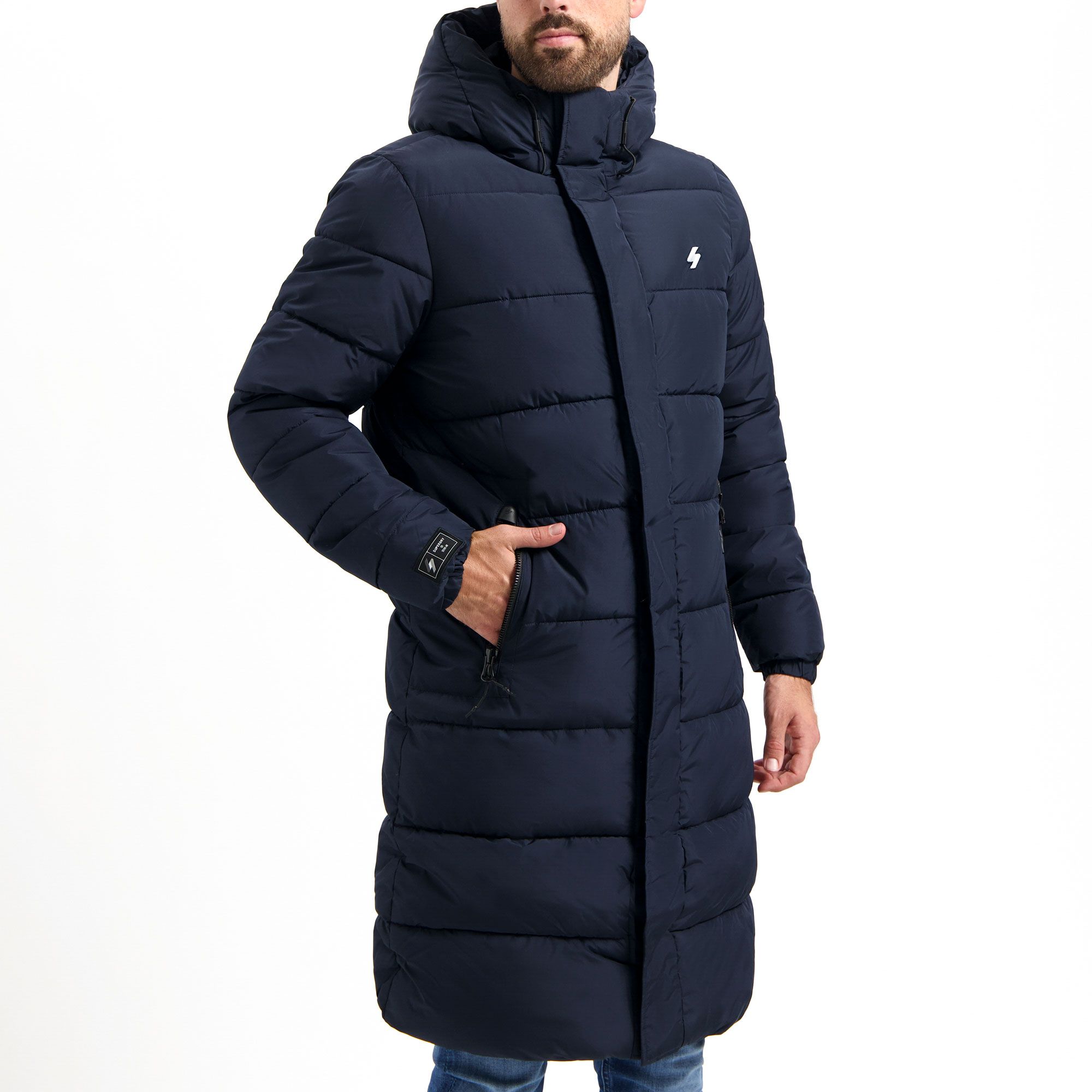 Superdry Hooded Longline Sports Puffer Winter jacket Men | Plutosport
