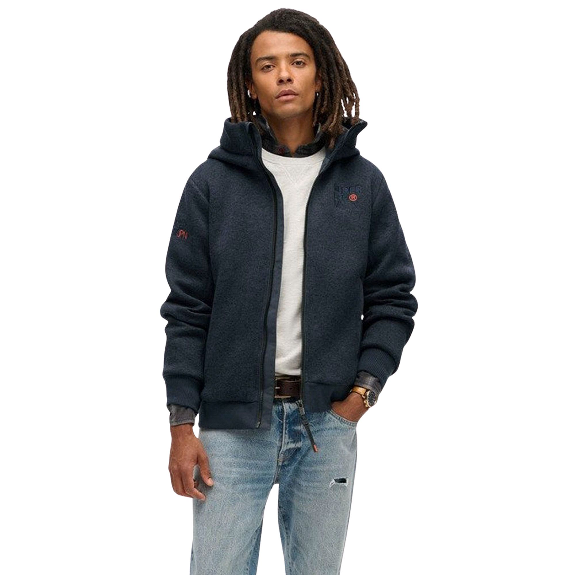 Superdry Bonded Knit Hooded Bomber Jas Heren