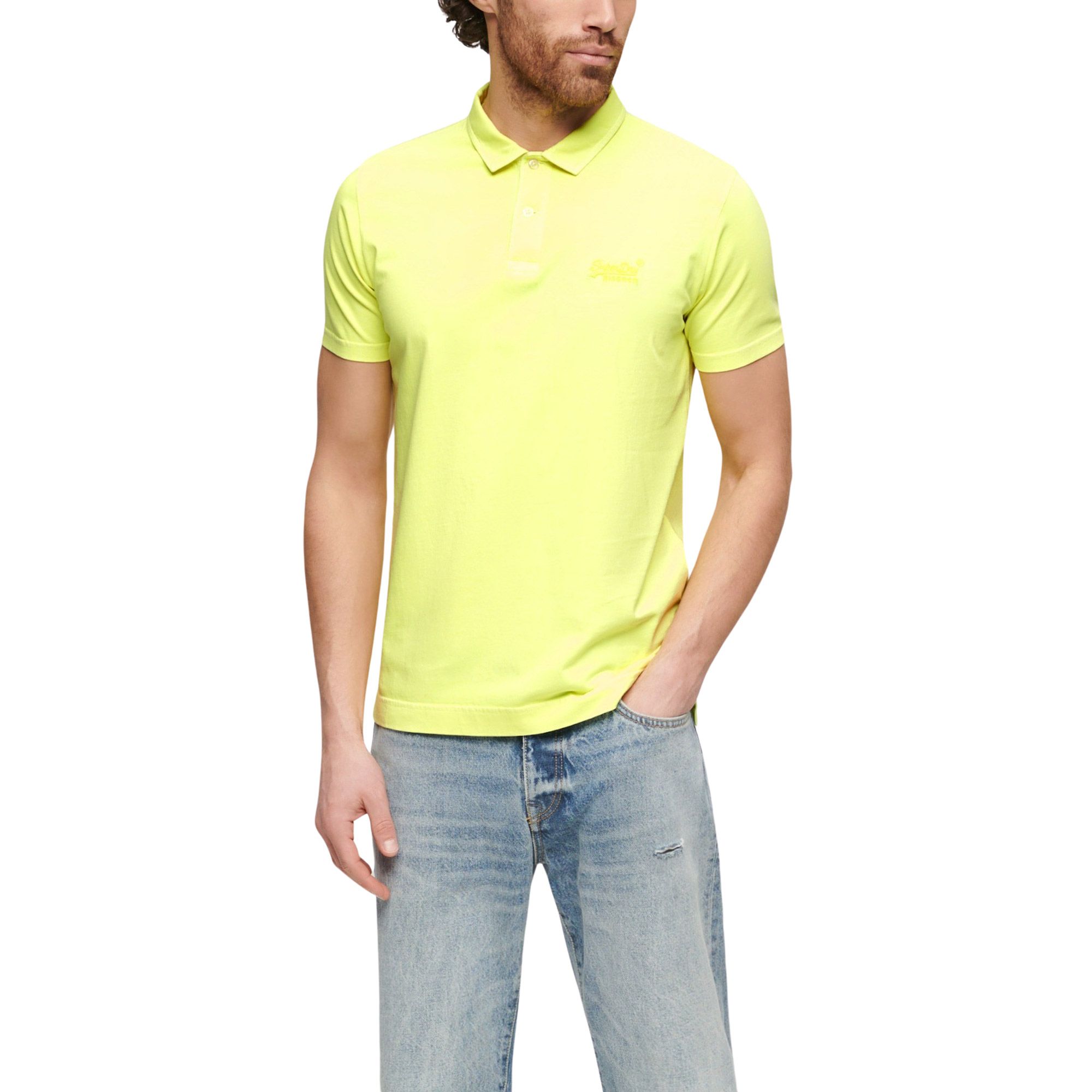 Polo T-shirt Superdry Essential Logo Neon Hommes