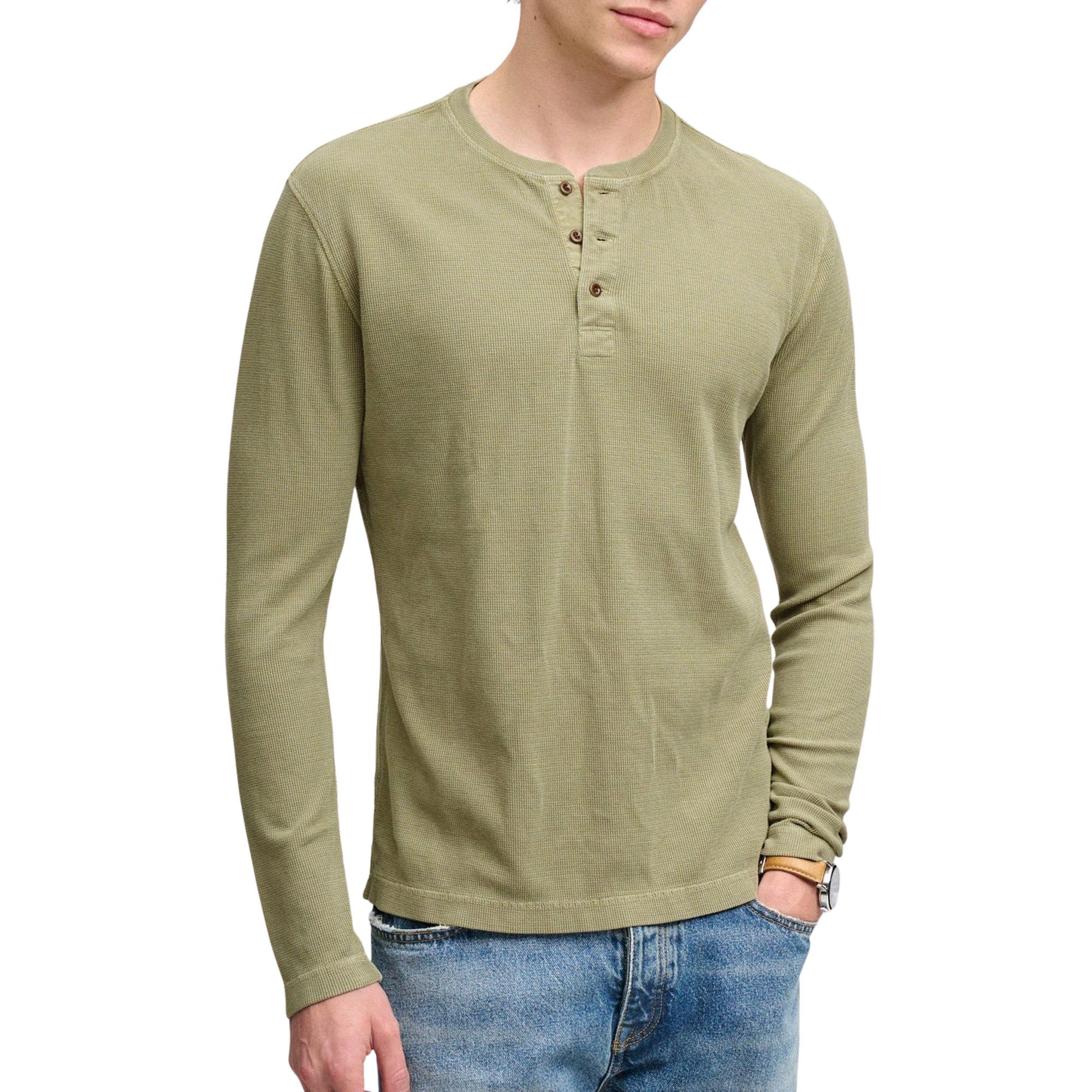 Superdry Waffle Henley LS Shirt Heren