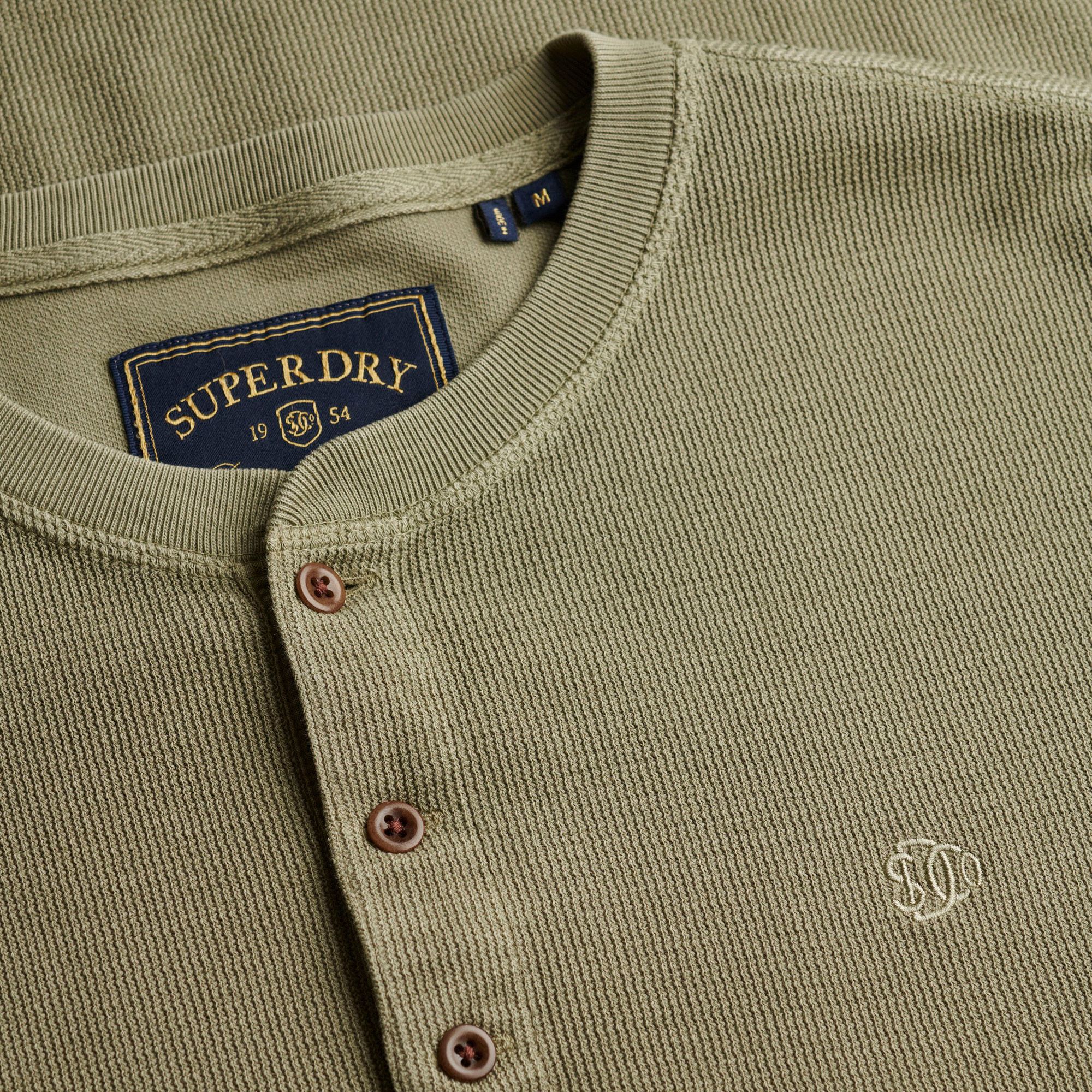 Shirt Superdry Waffle Henley LS Hommes
