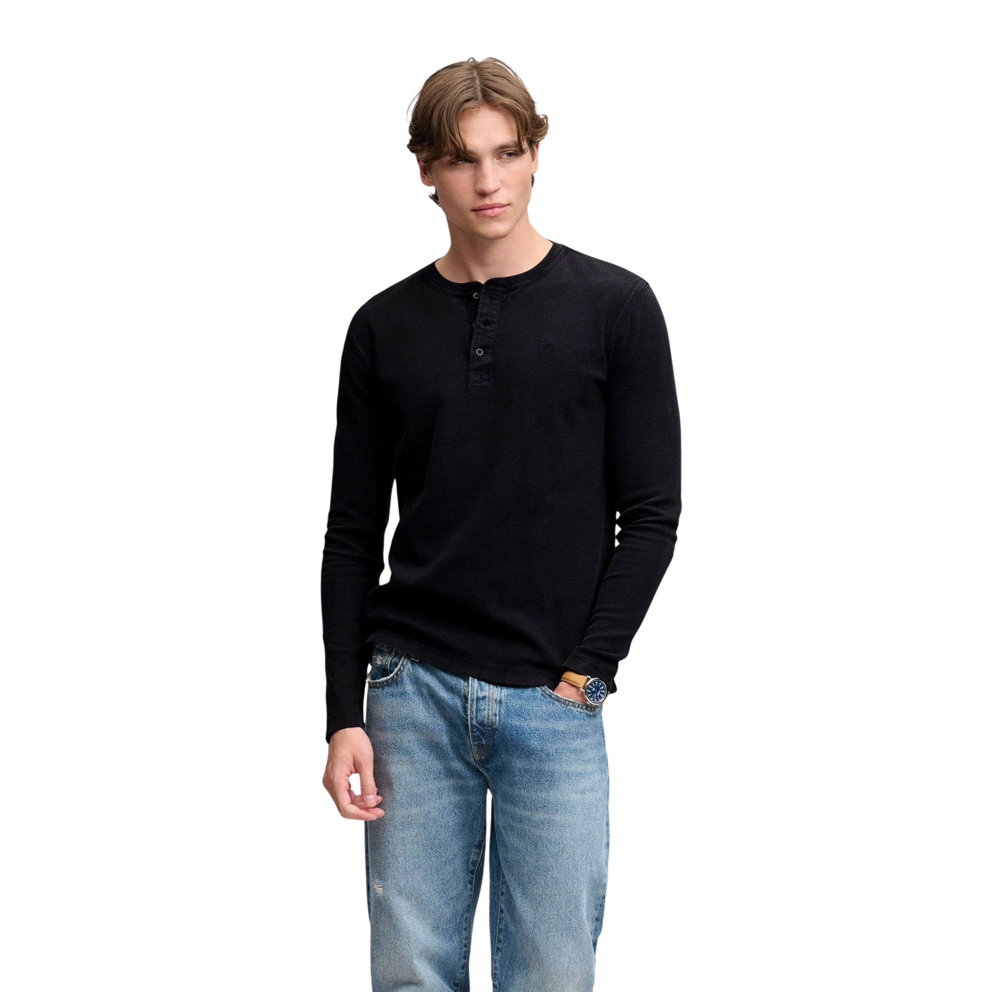 Shirt Superdry Waffle Henley LS Hommes