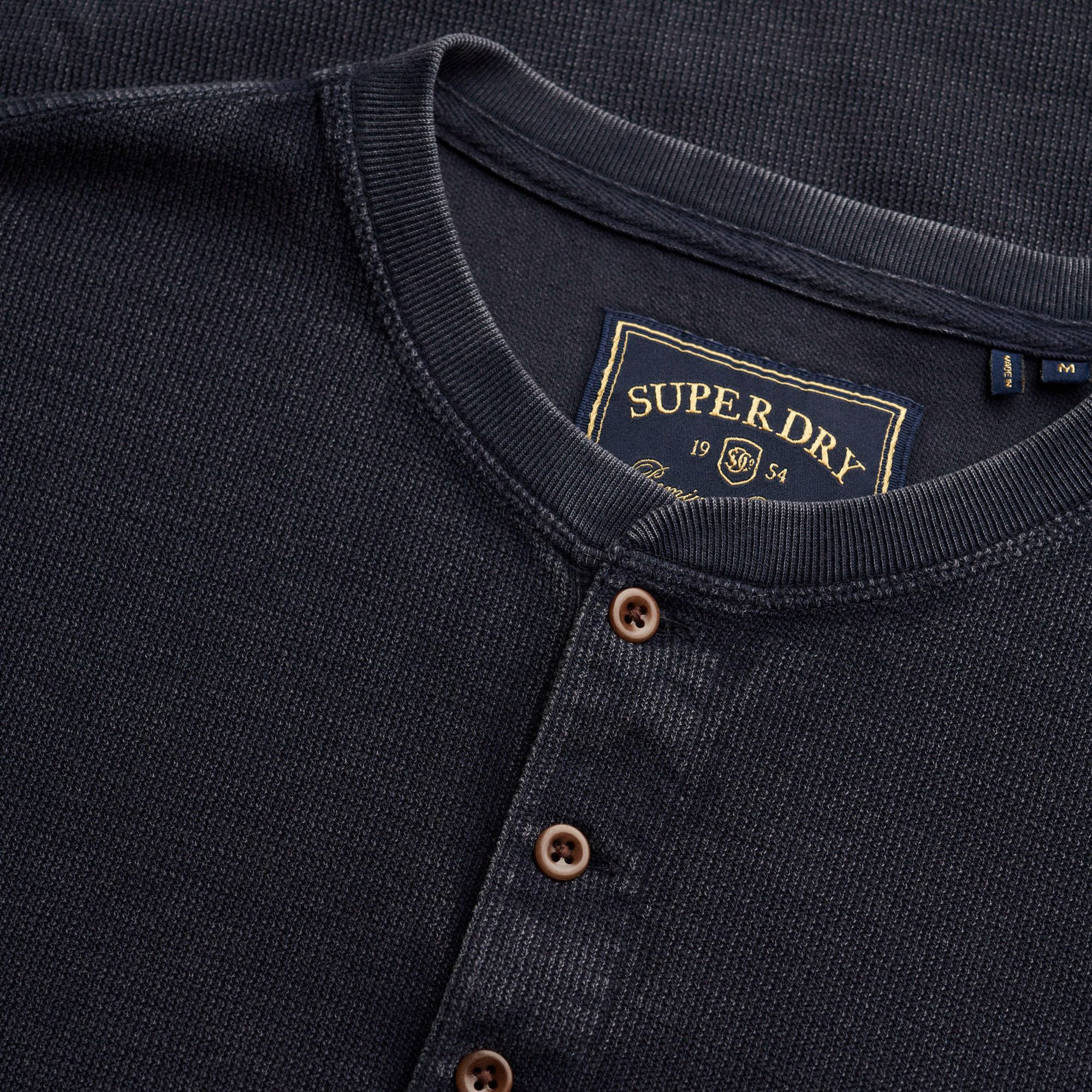 Shirt Superdry Waffle Henley LS Hommes